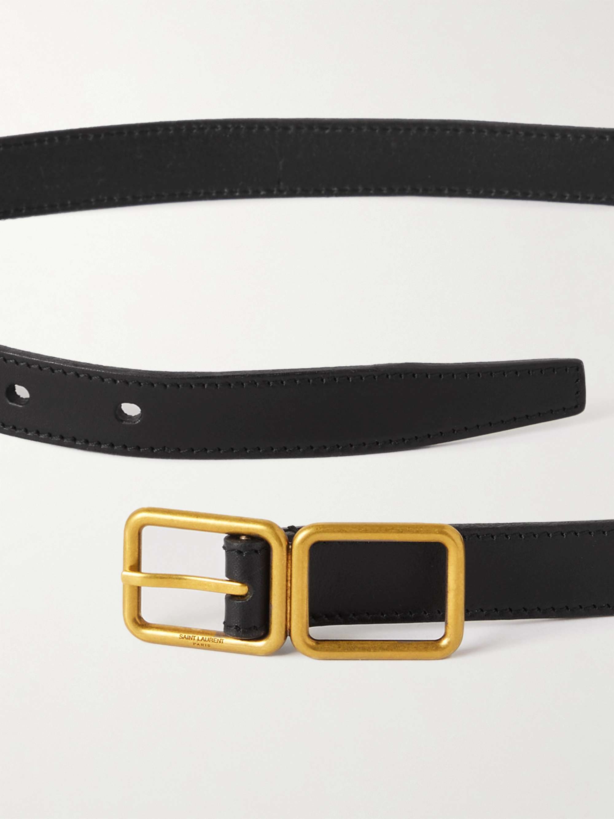 SAINT LAURENT 3cm Leather Belt