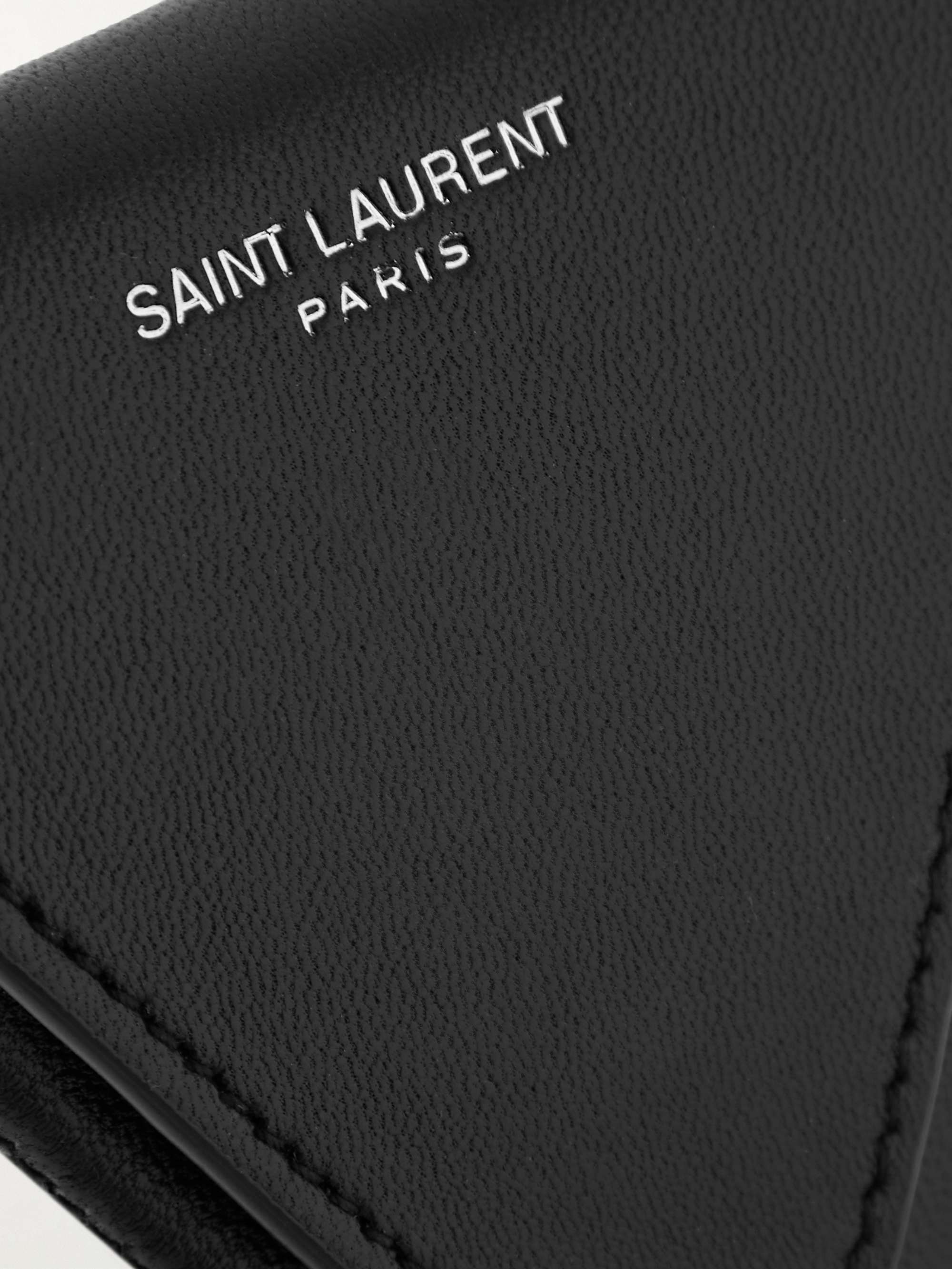 SAINT LAURENT Logo-Appliquéd Leather Pouch