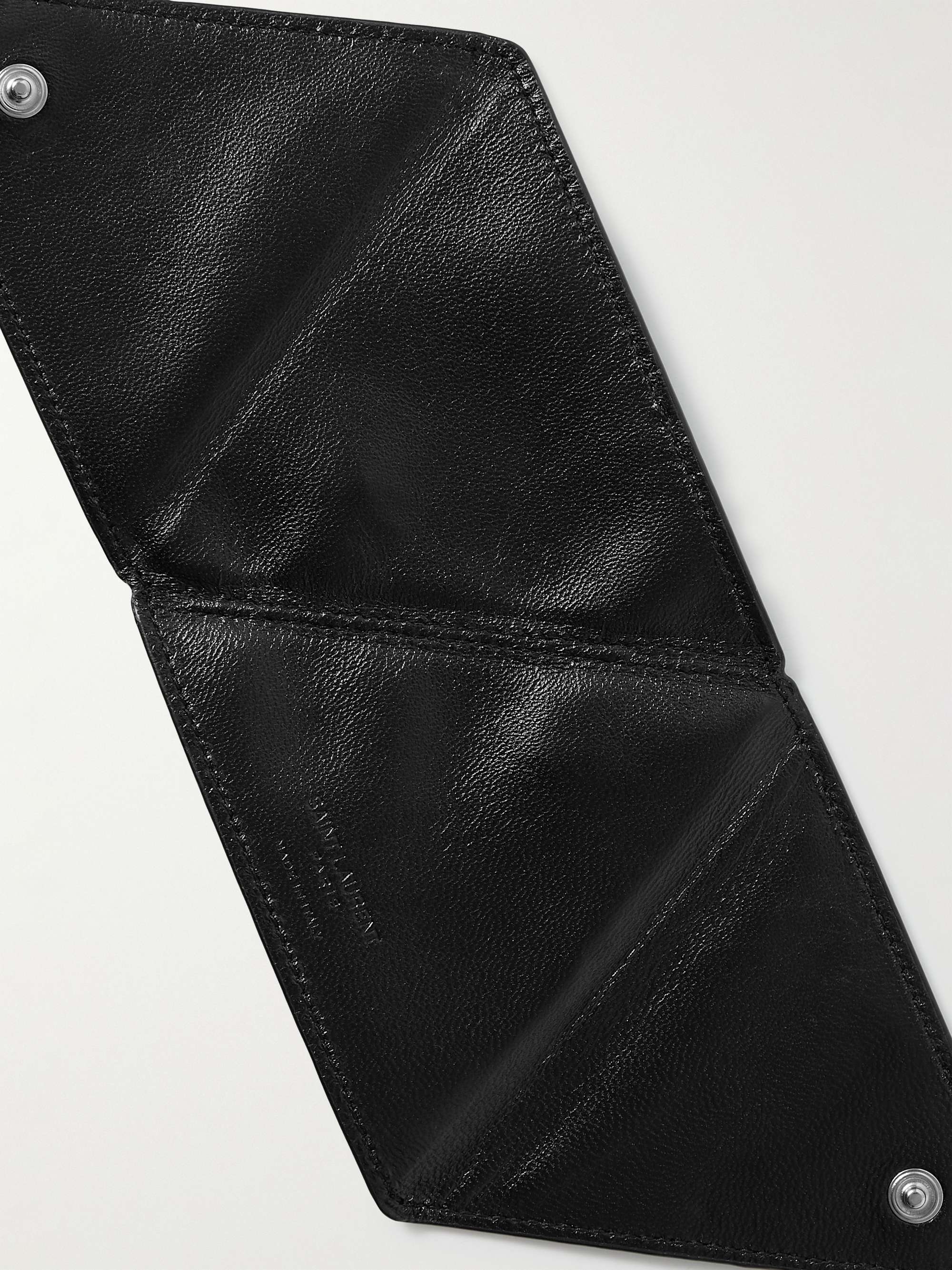 SAINT LAURENT Logo-Appliquéd Leather Pouch