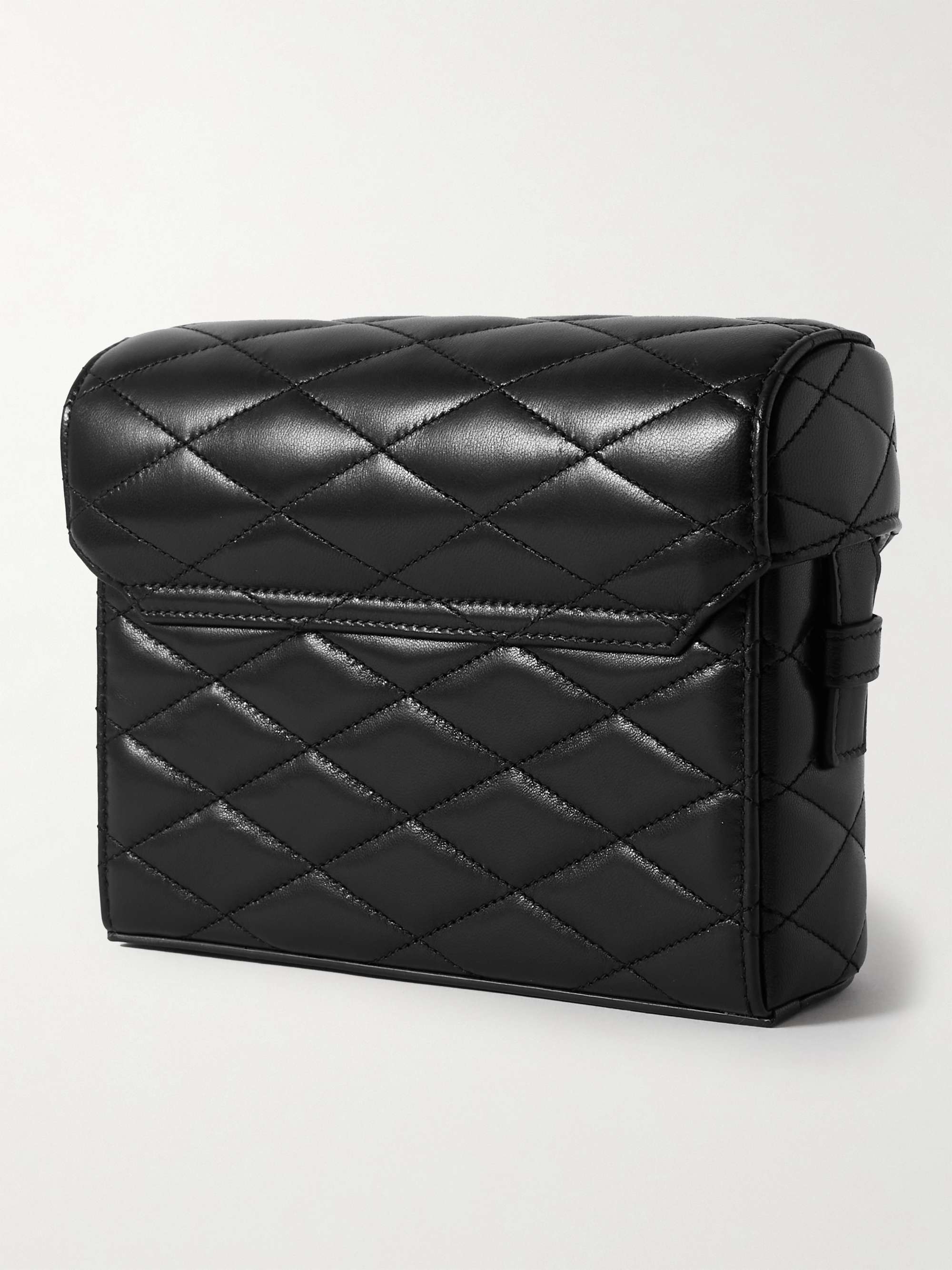SAINT LAURENT Cassandre Logo-Appliquéd Quilted Leather Messenger Bag