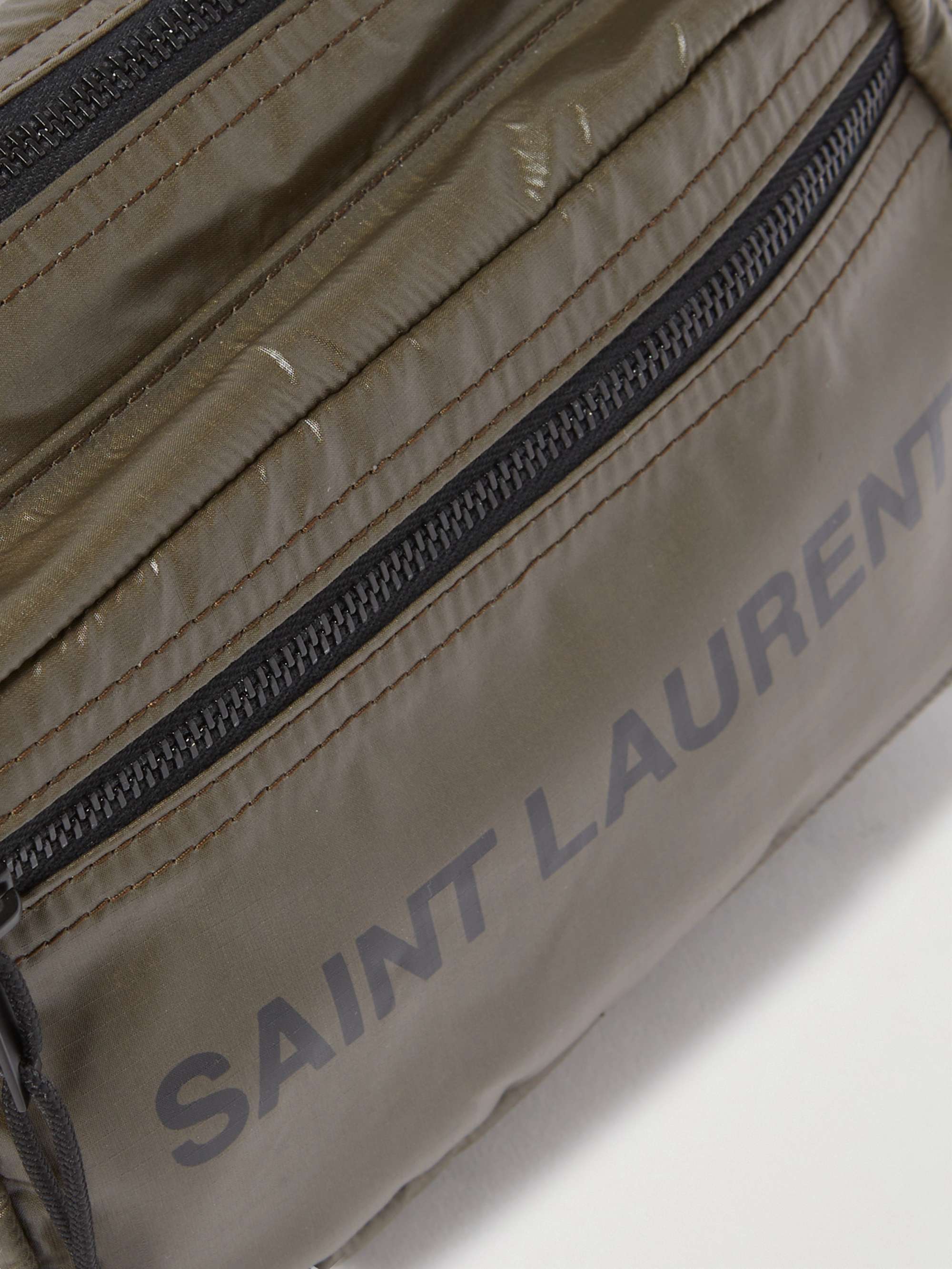 SAINT LAURENT Logo-Print Ripstop-Shell Belt Bag
