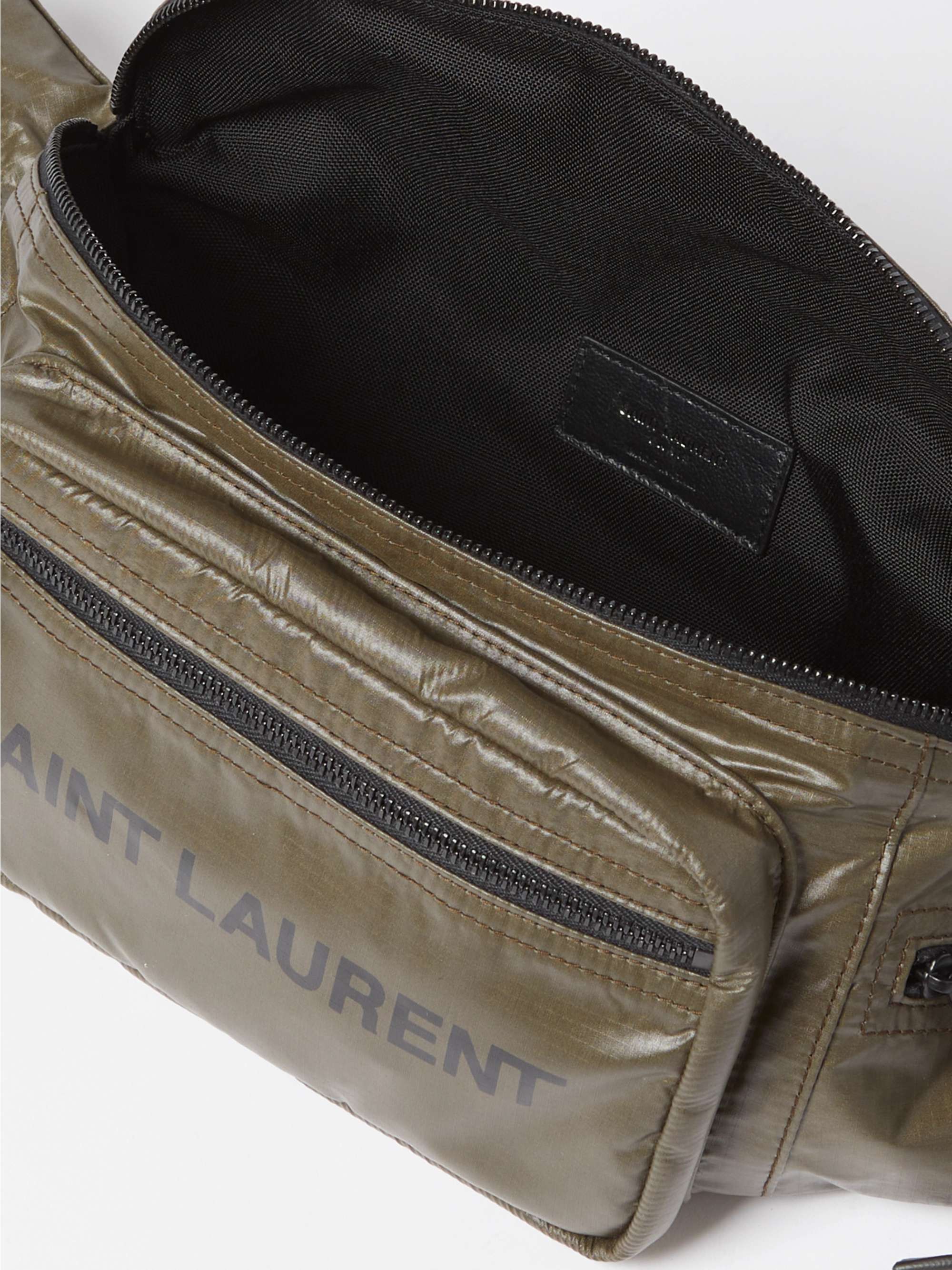 SAINT LAURENT Logo-Print Ripstop-Shell Belt Bag
