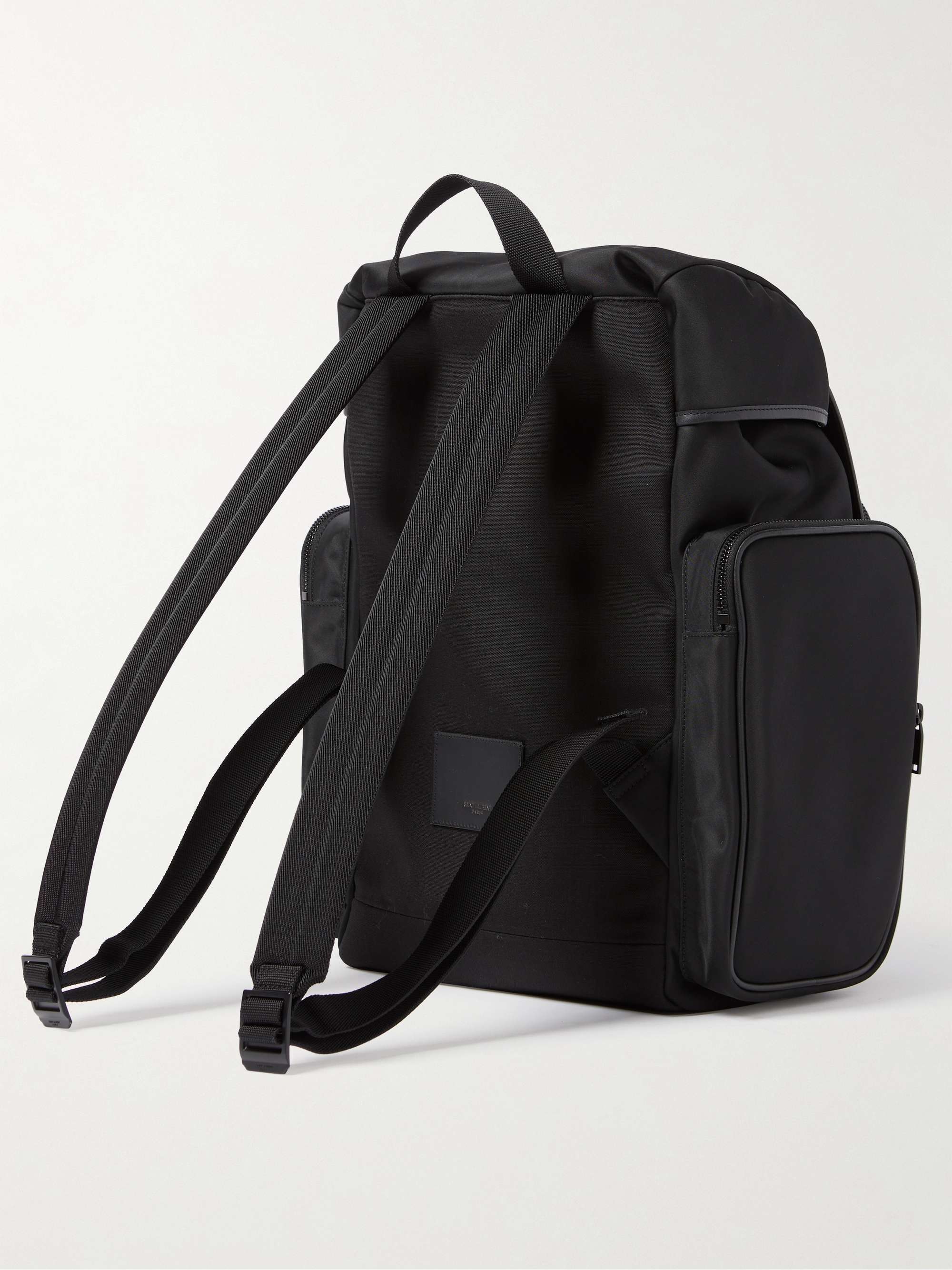 SAINT LAURENT City Leather-Trimmed ECONYL Backpack