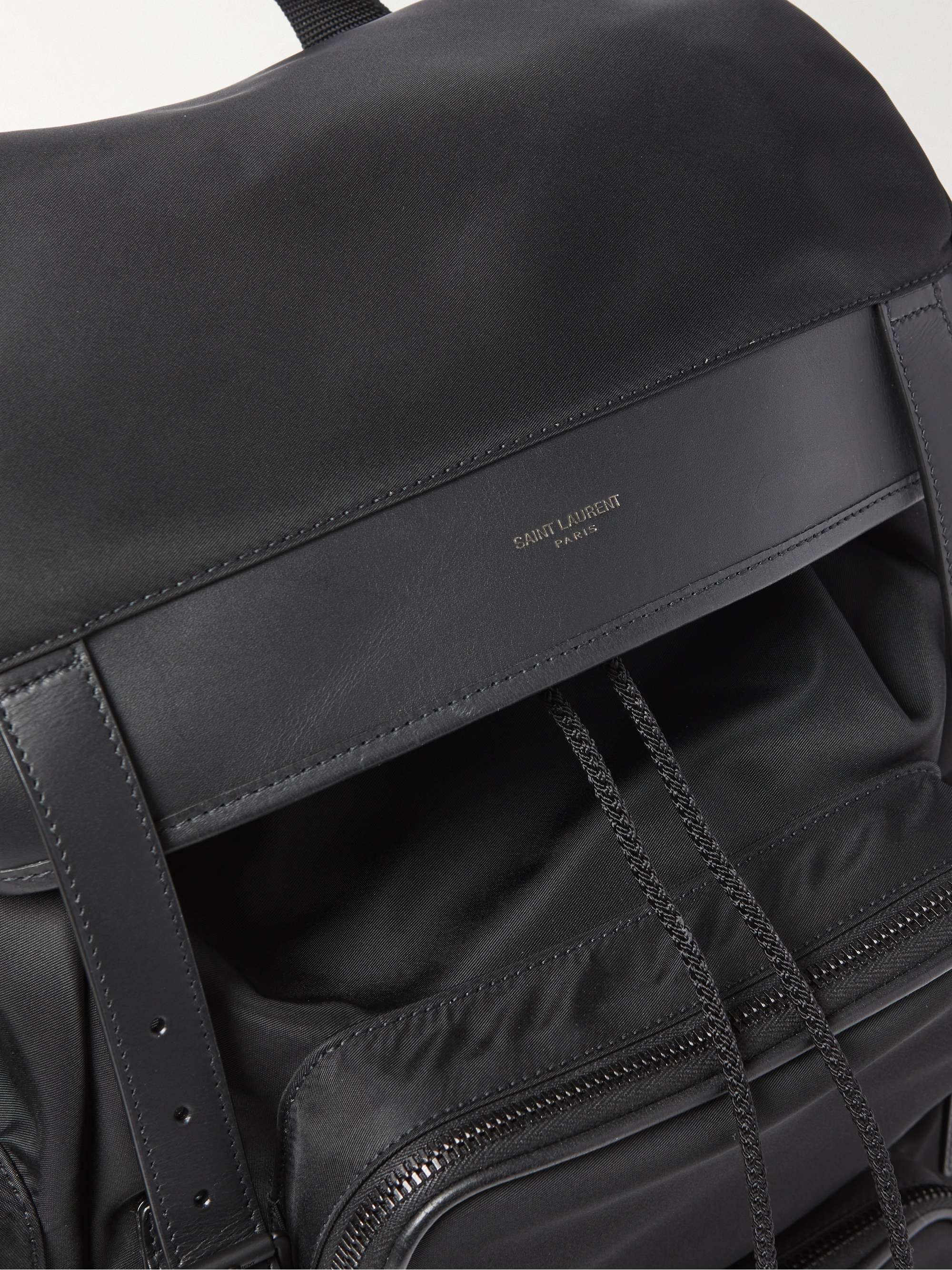 SAINT LAURENT City Leather-Trimmed ECONYL Backpack