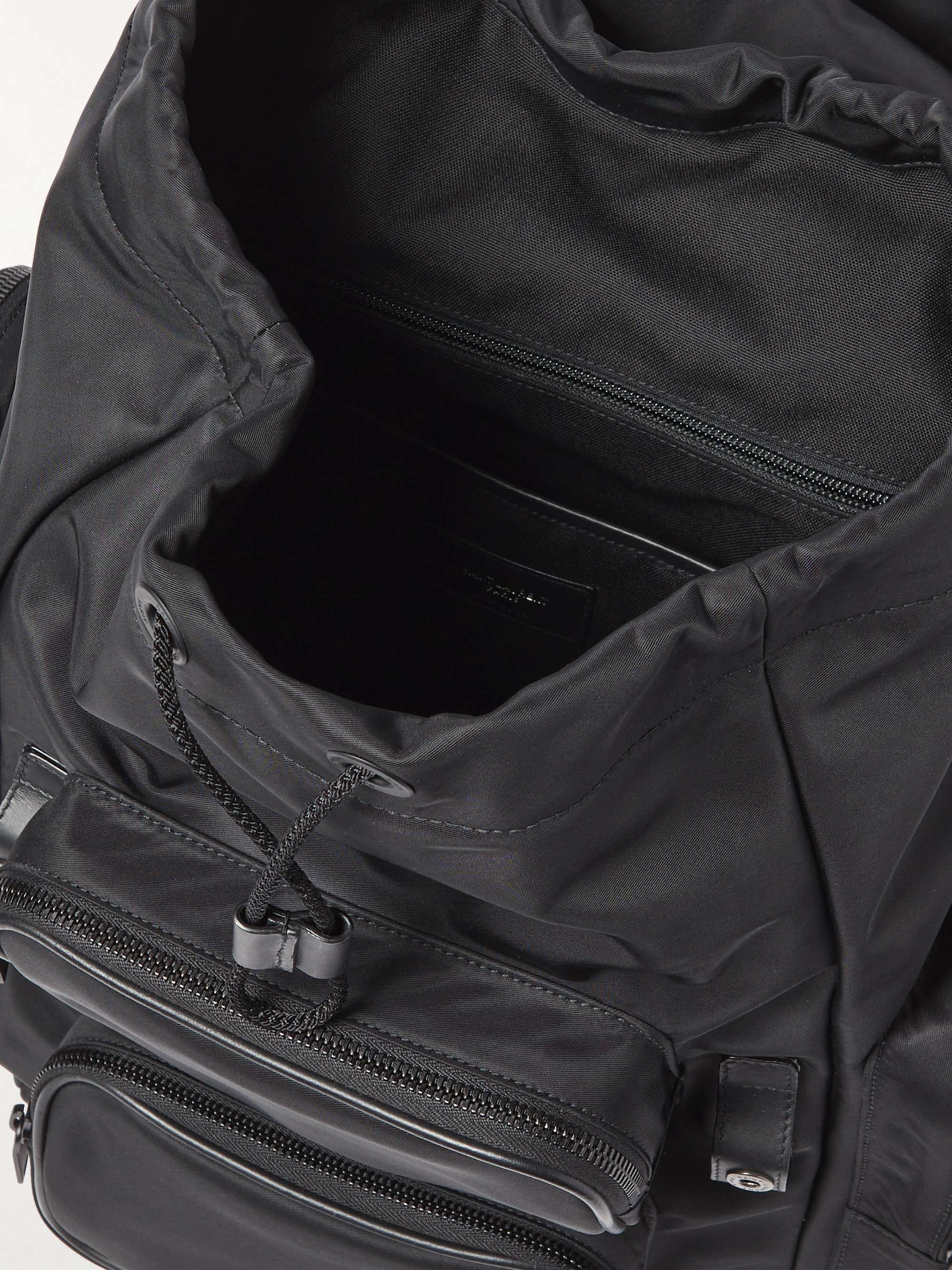 SAINT LAURENT City Leather-Trimmed ECONYL Backpack