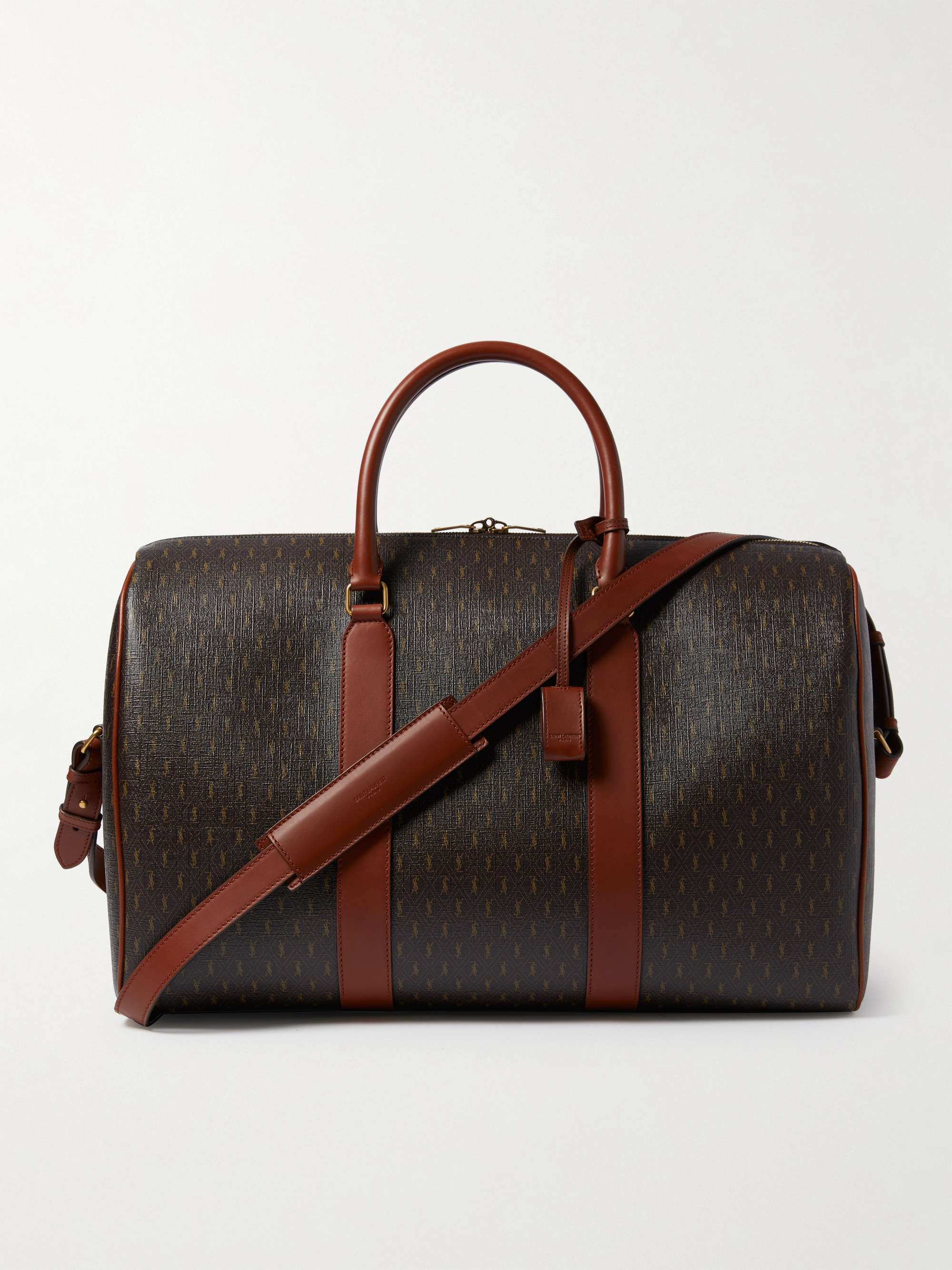 SAINT LAURENT Le Monogramme 48H Leather-Trimmed Coated-Canvas Duffle Bag for Men | MR PORTER