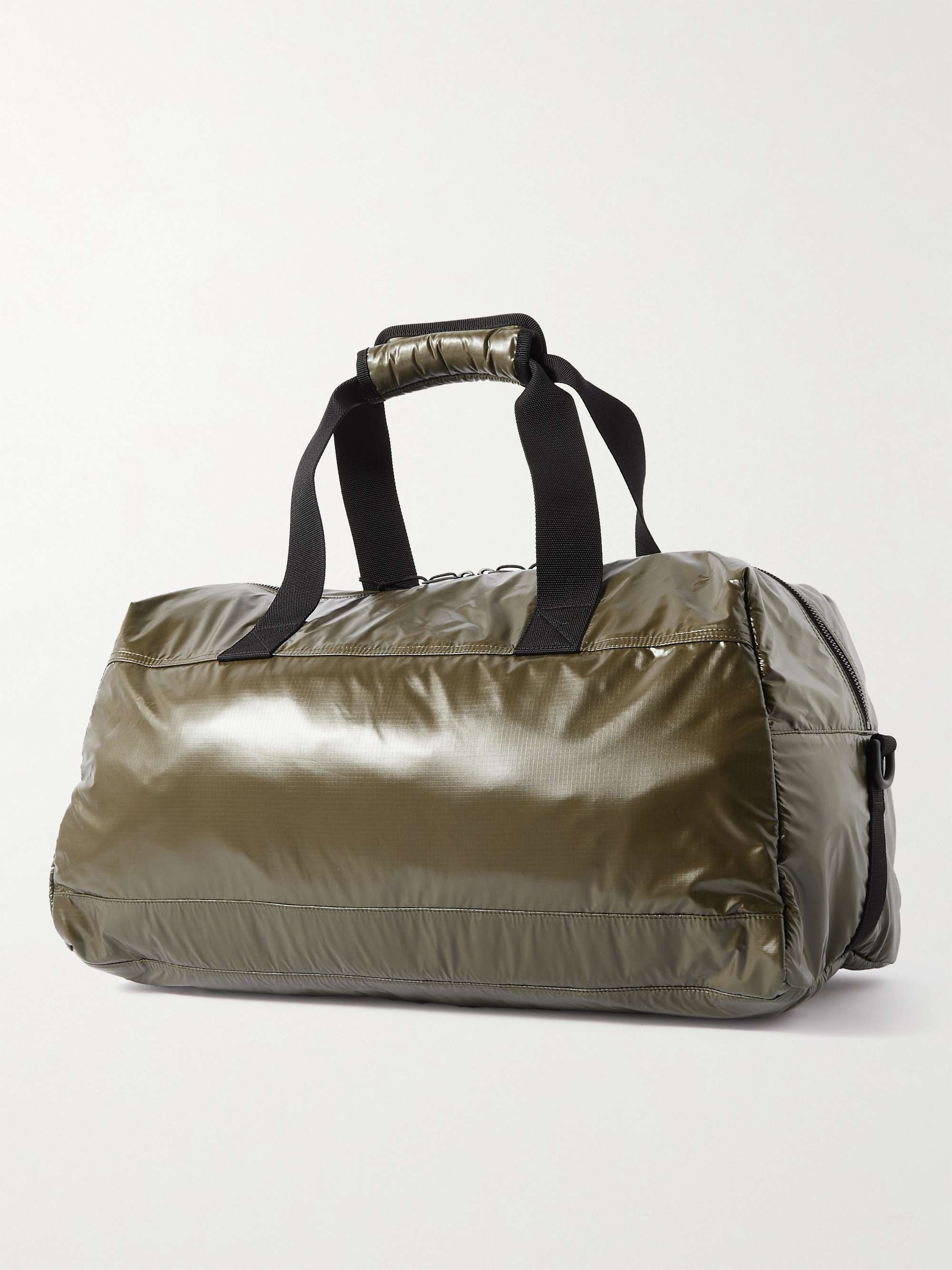 SAINT LAURENT Logo-Print Glossed-Nylon Duffle Bag