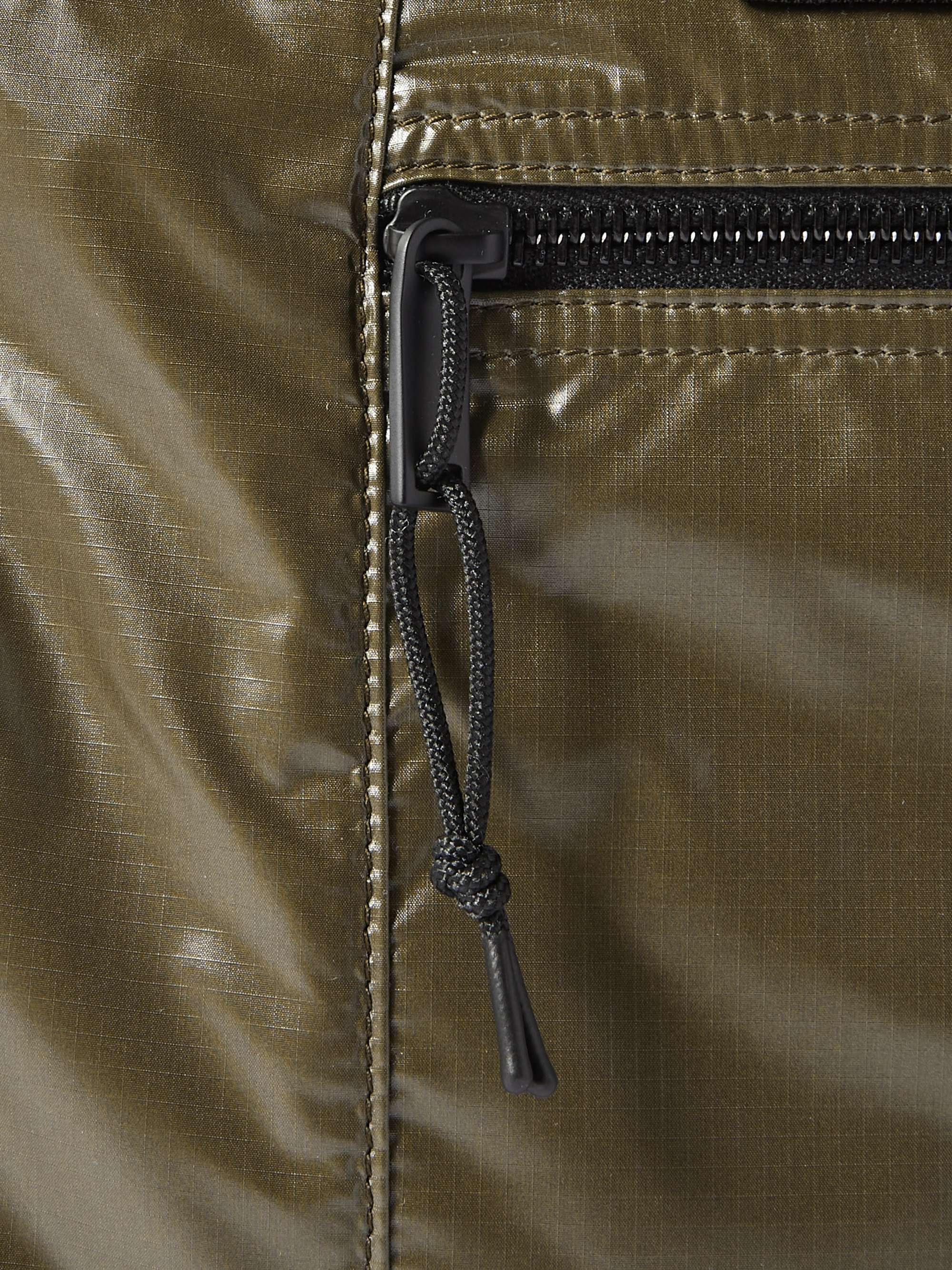 SAINT LAURENT Logo-Print Glossed-Nylon Duffle Bag