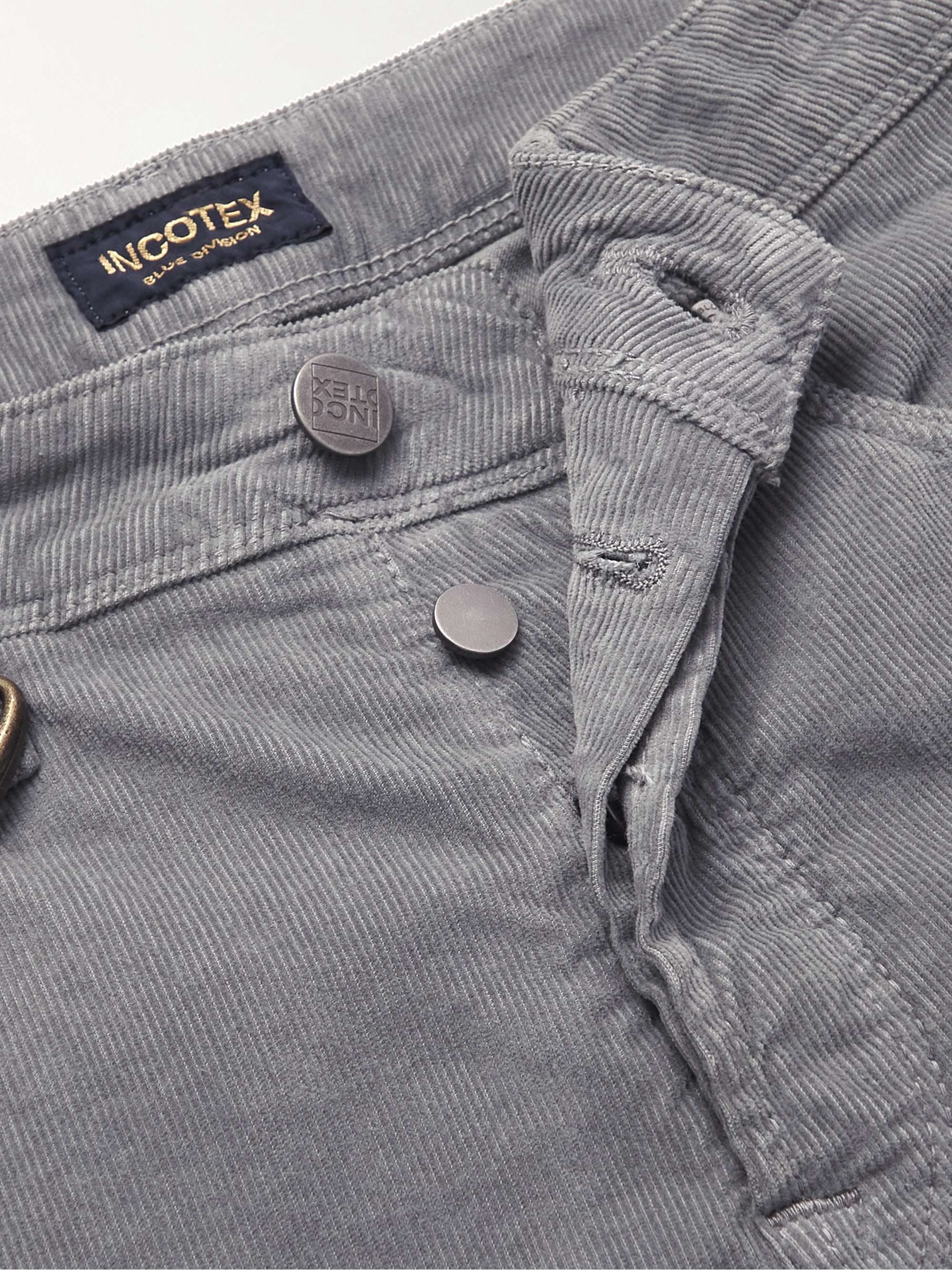 SLOWEAR Slim-Fit Stretch-Cotton Corduroy Trousers