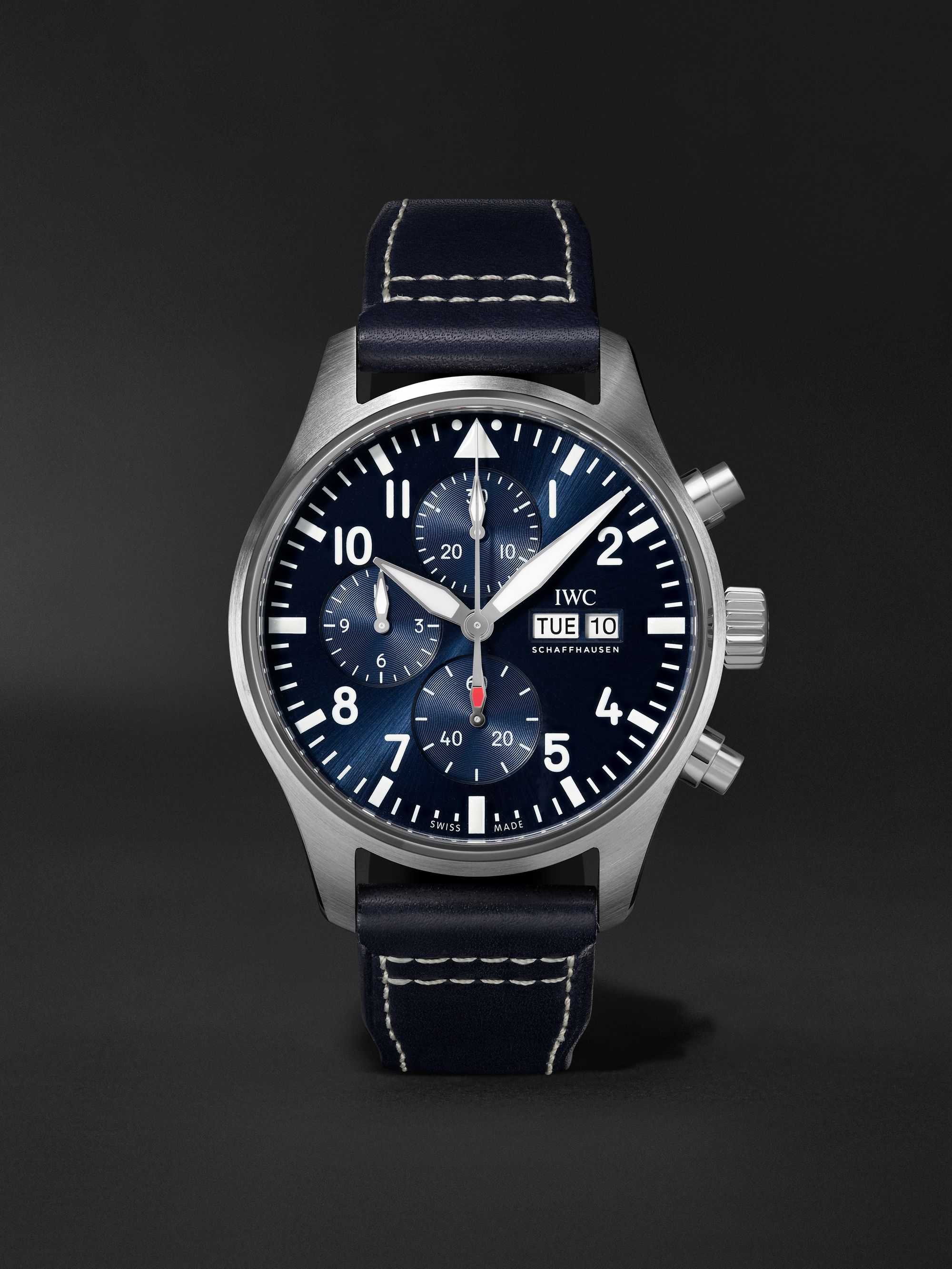 IWC SCHAFFHAUSEN Pilot's Automatic Chronograph 43mm Stainless Steel and Leather Watch, Ref. No. IWIW378003