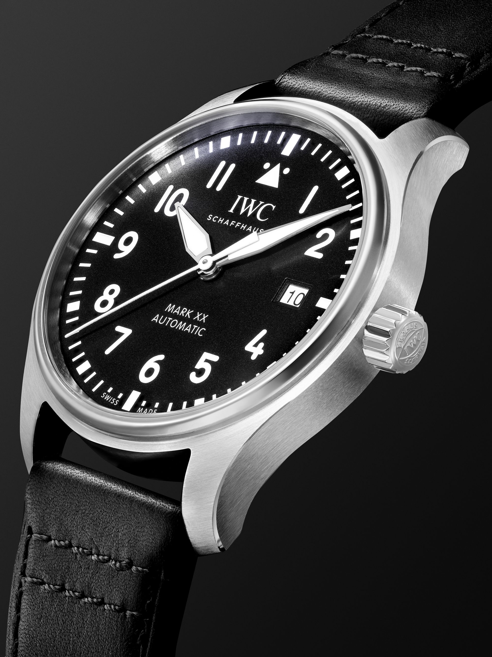 IWC SCHAFFHAUSEN Pilot's Mark XX Automatic 40mm Stainless Steel and Leather Watch, Ref. No. IWIW328201