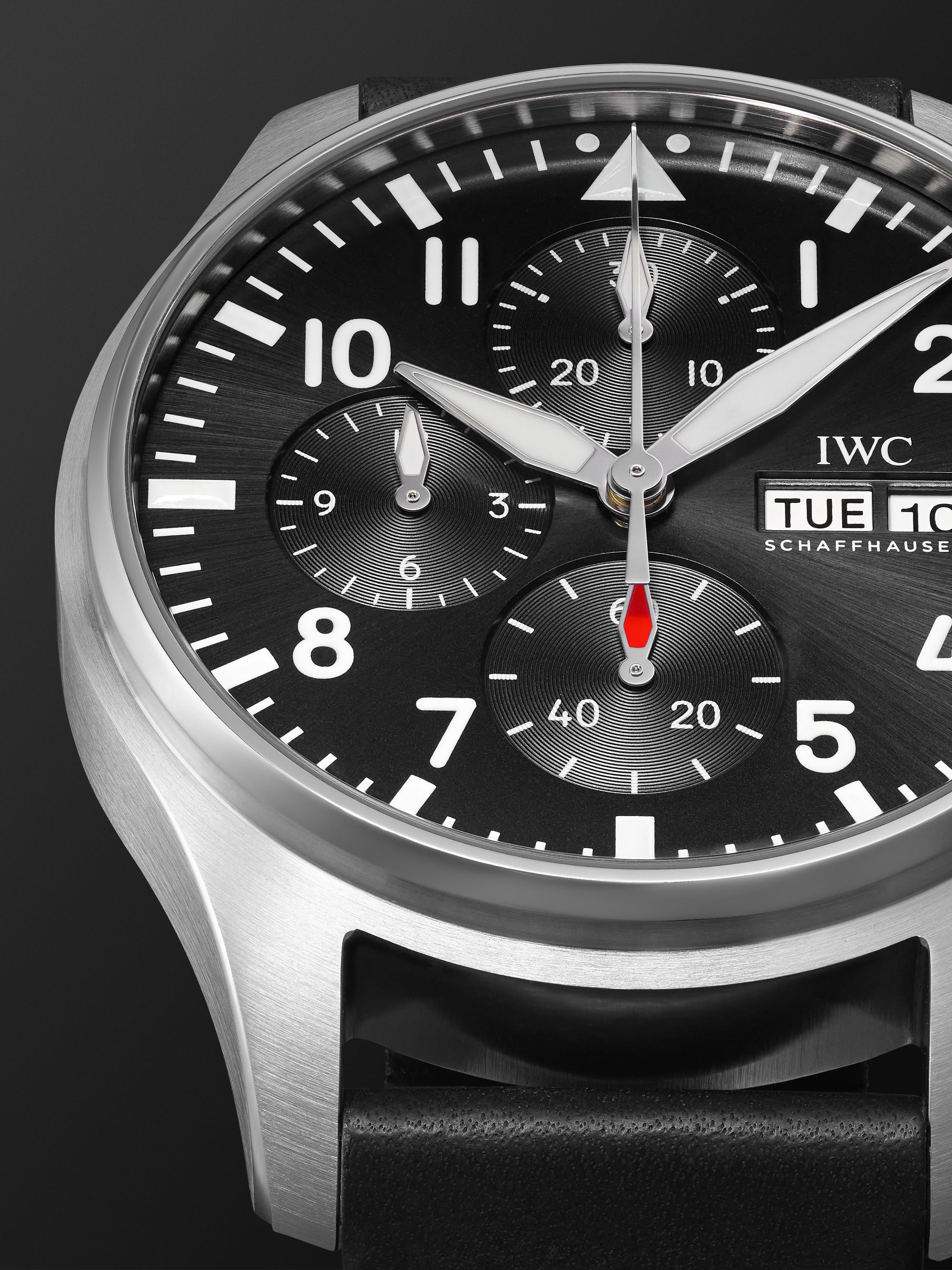 IWC SCHAFFHAUSEN Pilot's Automatic Chronograph 43mm Stainless Steel and Leather Watch, Ref. No. IWIW378001