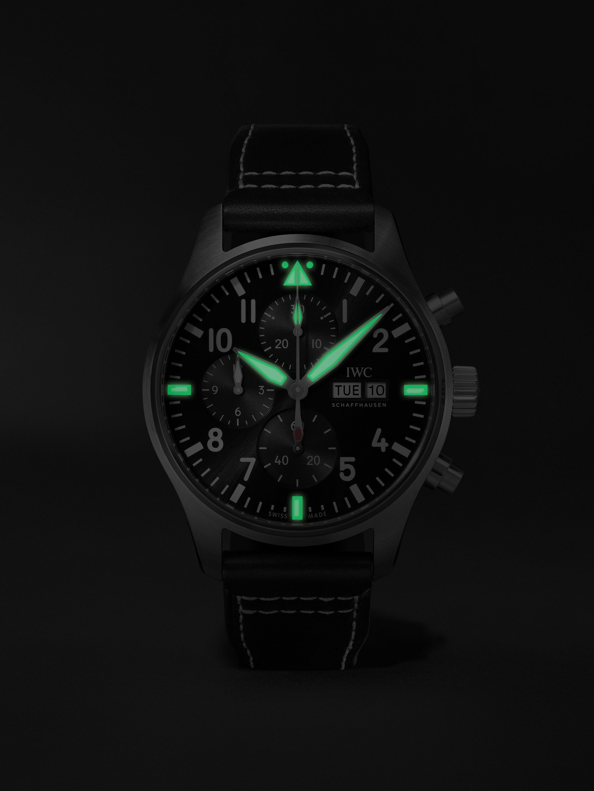 IWC SCHAFFHAUSEN Pilot's Automatic Chronograph 43mm Stainless Steel and Leather Watch, Ref. No. IWIW378001
