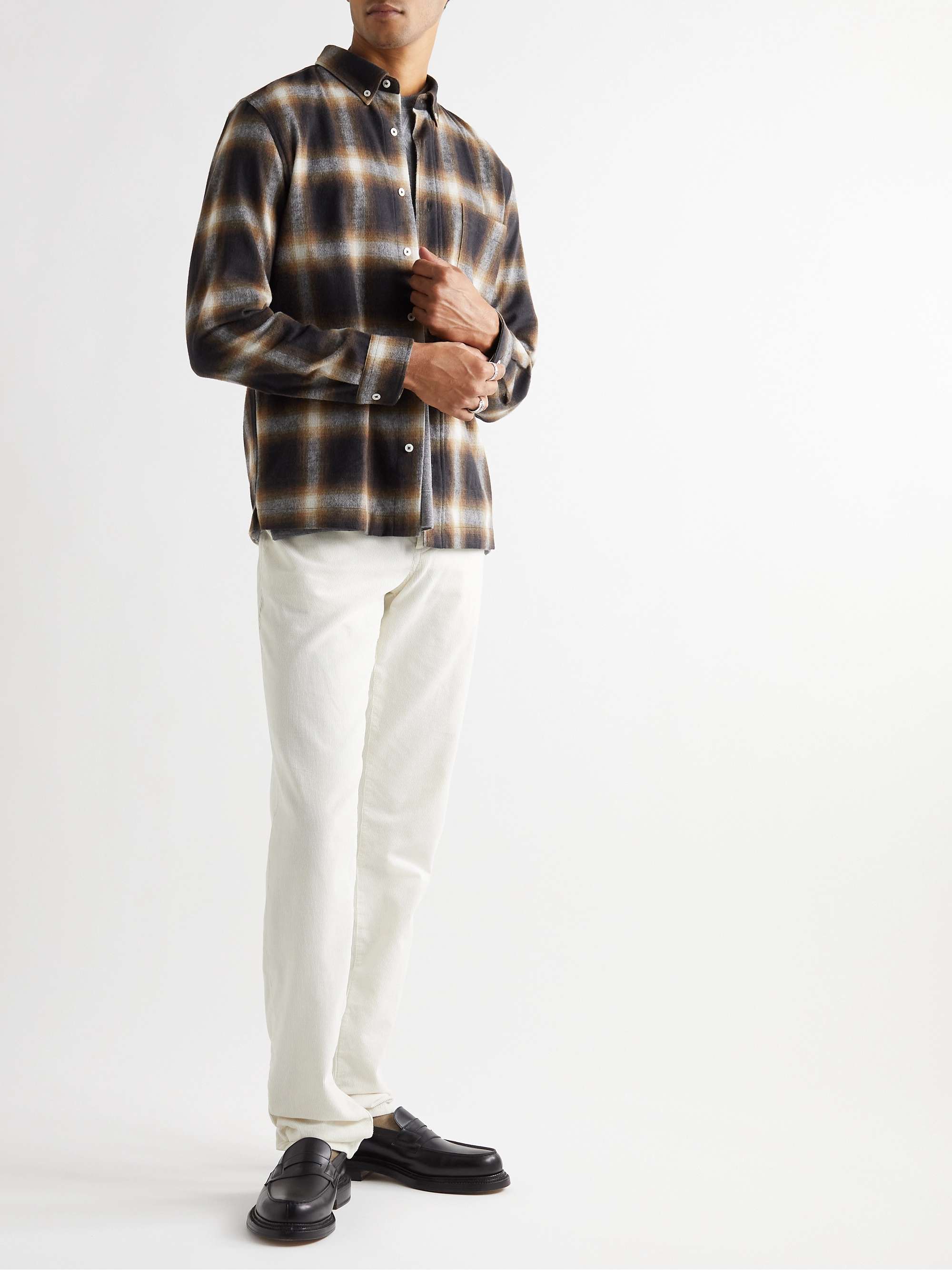 ALTEA Foster Checked Cotton-Flannel Shirt