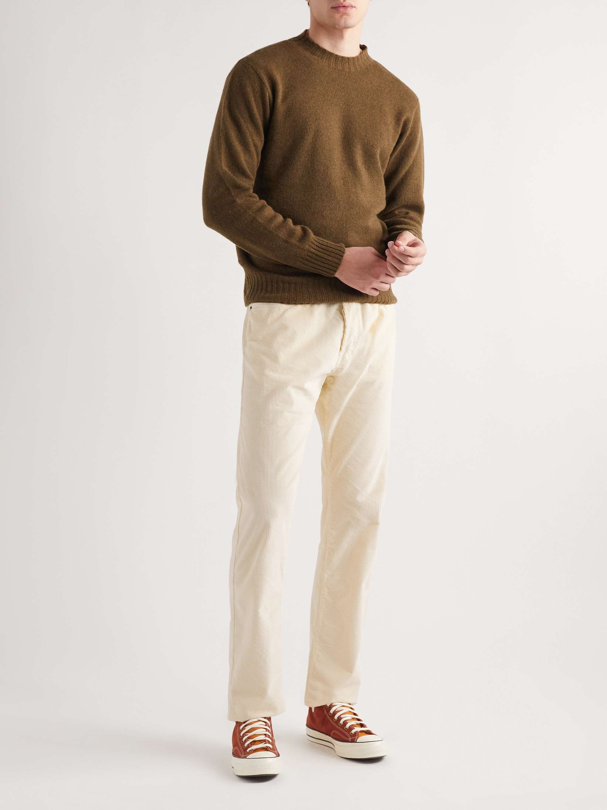 ALTEA Perth Straight-Leg Garment-Dyed Cotton-Corduroy Trousers