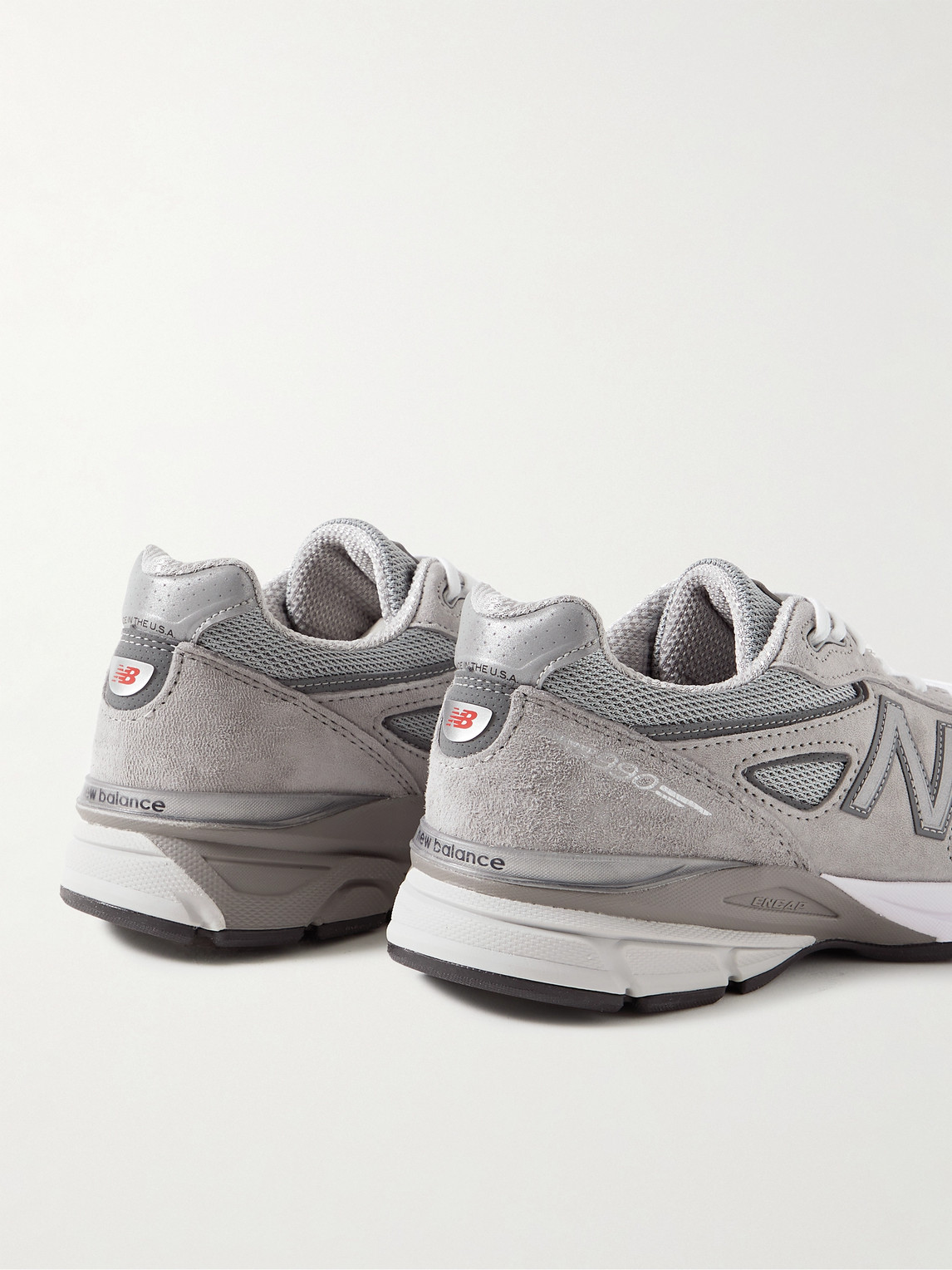 Shop New Balance 990v4 Suede And Mesh Sneakers In Gray