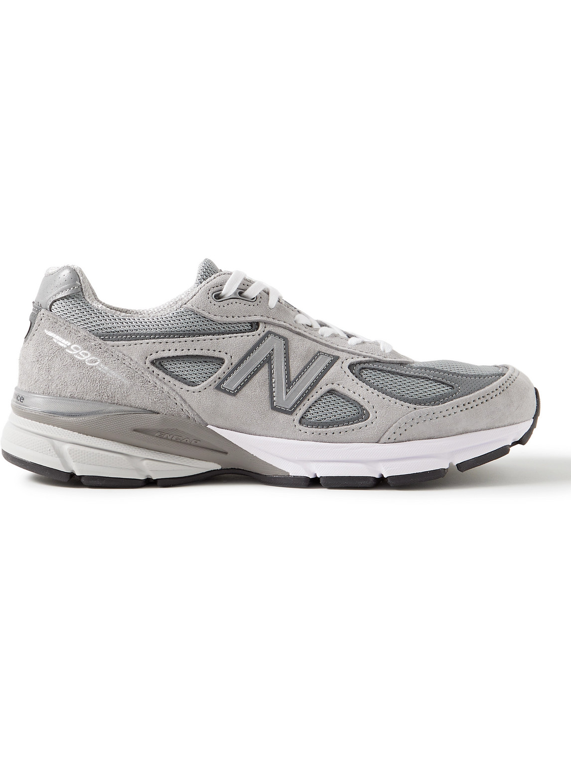 Shop New Balance 990v4 Suede And Mesh Sneakers In Gray