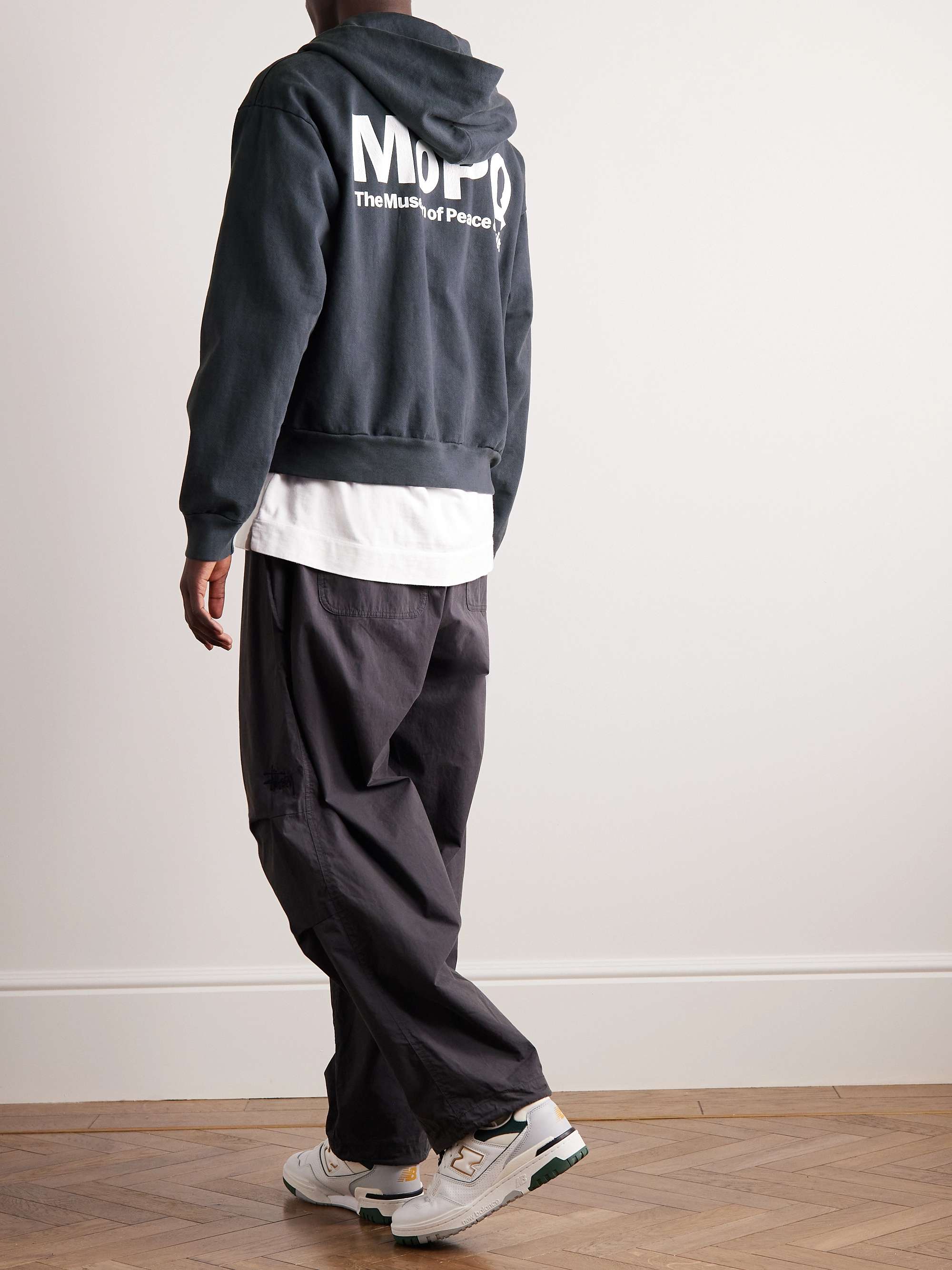 MUSEUM OF PEACE & QUIET Logo-Print Cotton-Jersey Zip-Up Hoodie | MR PORTER