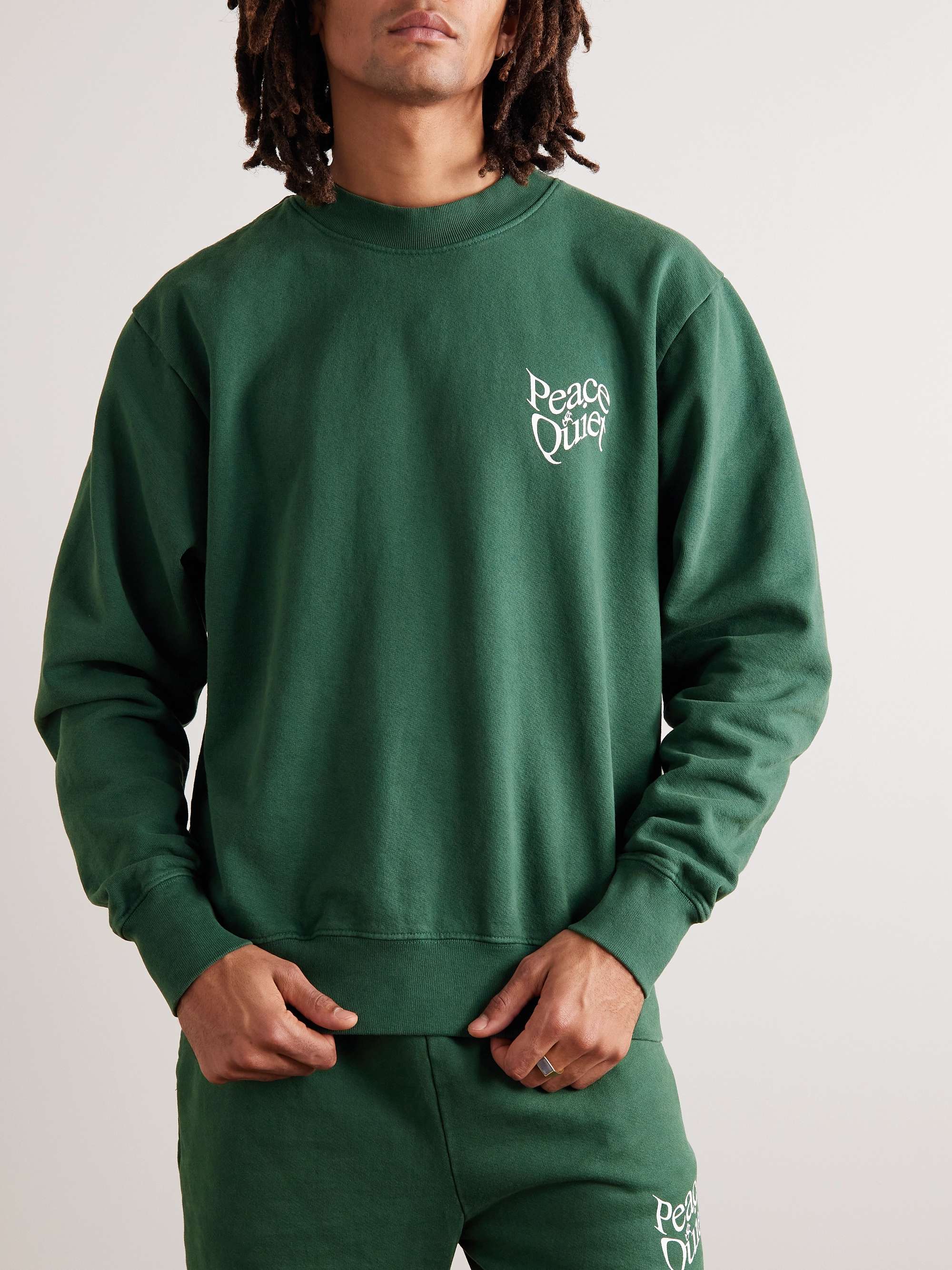 MUSEUM OF PEACE & QUIET Logo-Print Cotton-Jersey Sweatshirt