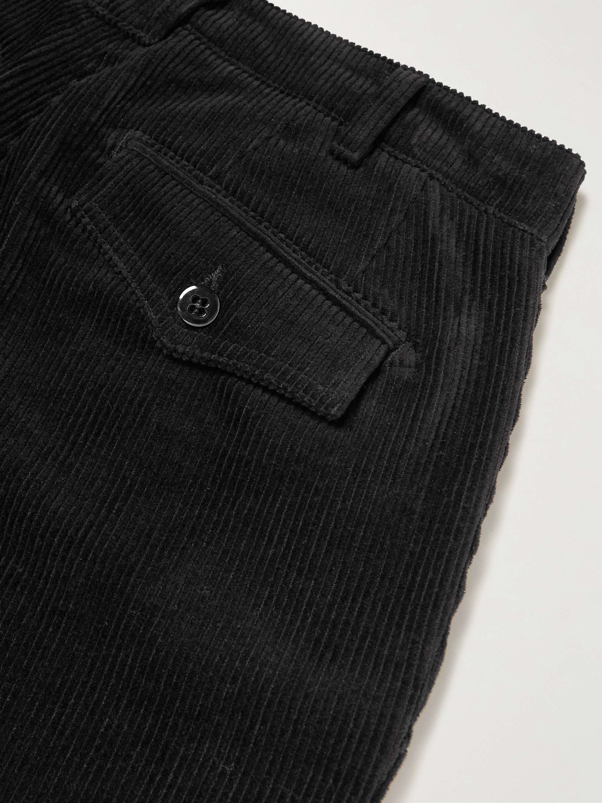 MONITALY Tapered Cropped Cotton-Corduroy Trousers