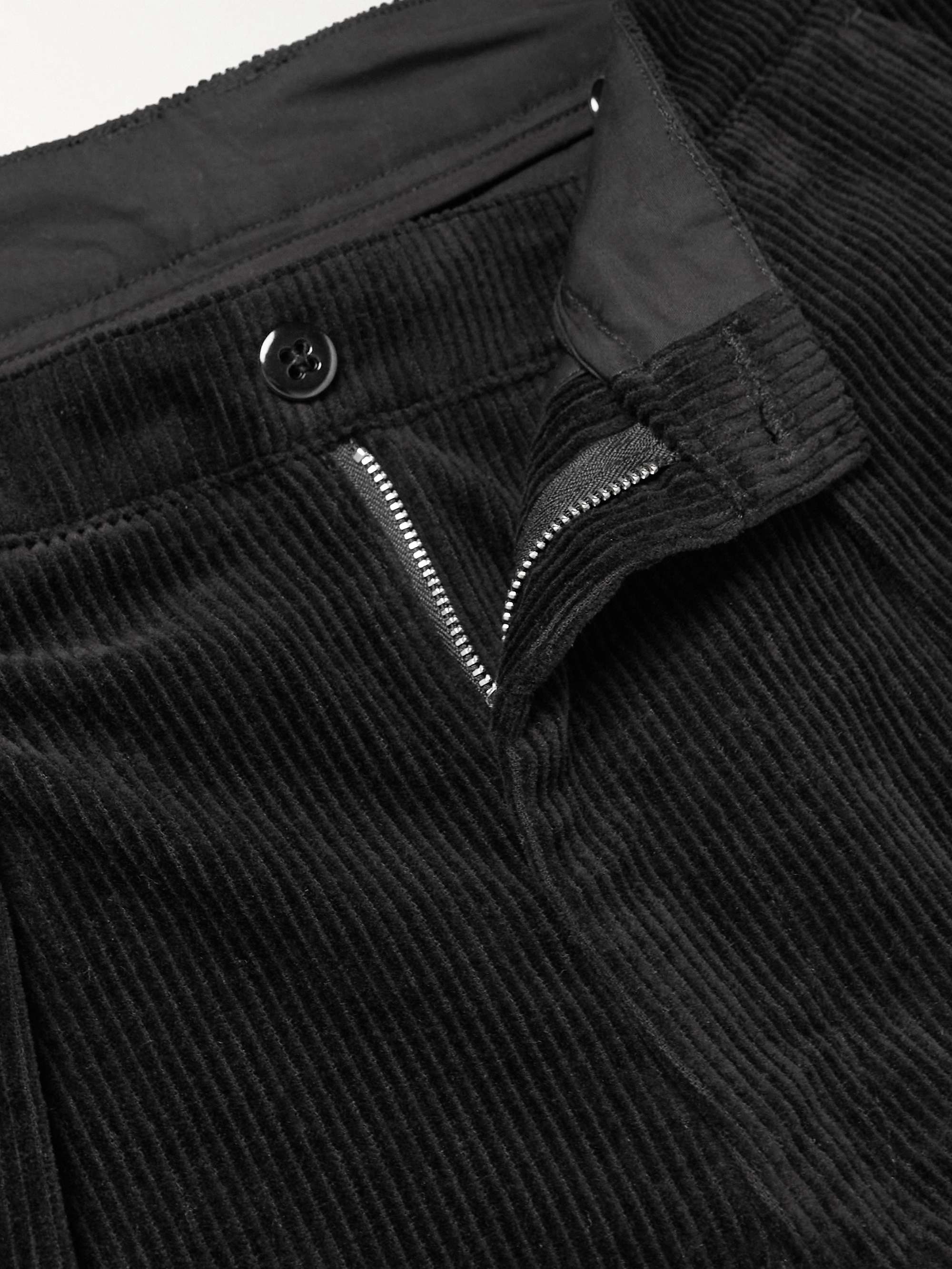 MONITALY Tapered Cropped Cotton-Corduroy Trousers