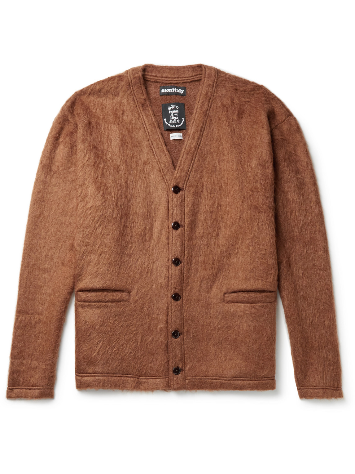 Monitaly Minami Shoten Brushed-knit Cardigan In Brown