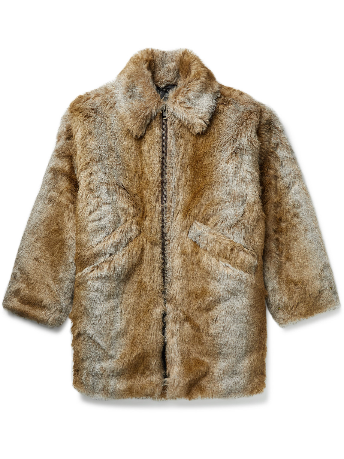 Monitaly Inuit Faux Fur Coat In Brown