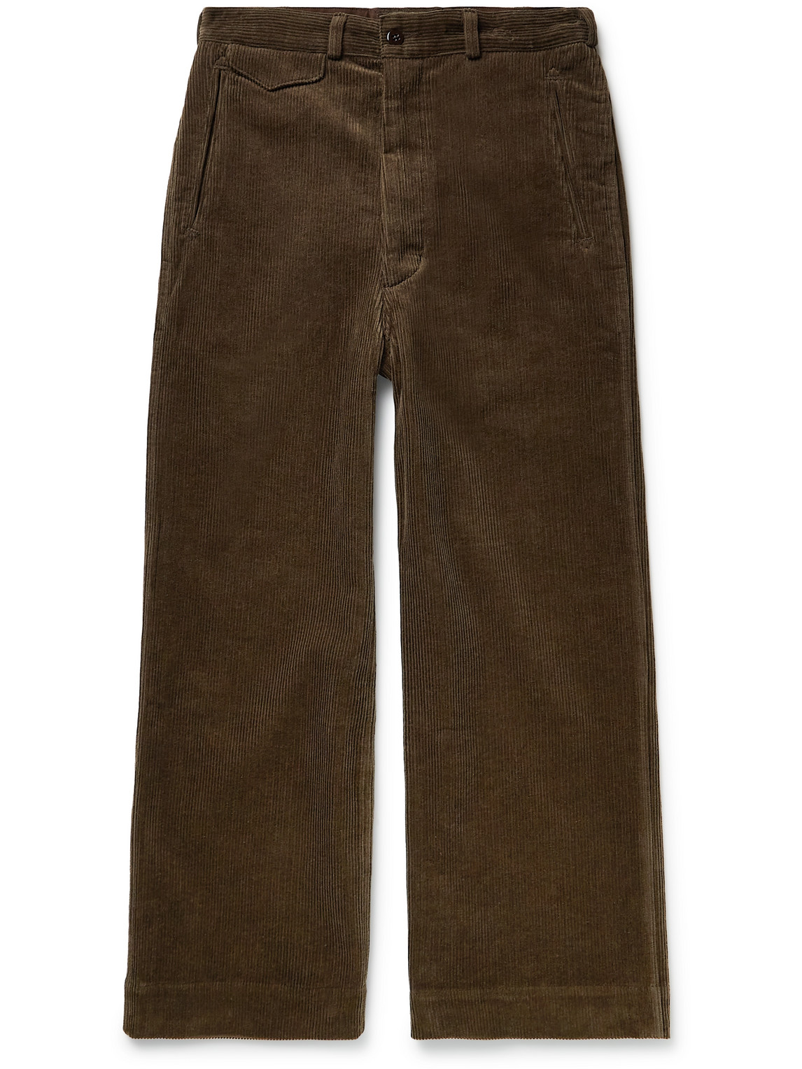 Monitaly Straight-leg Cotton-corduroy Chinos In Brown