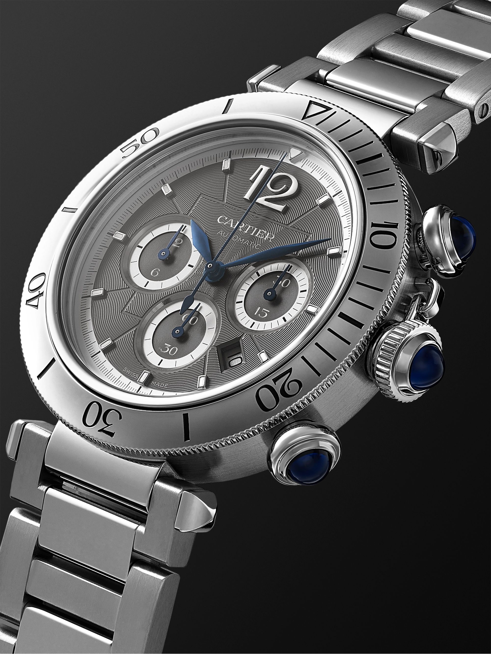 CARTIER Pasha de Cartier Automatic Chronograph 41mm Stainless Steel Watch, Ref. No. WSPA0027