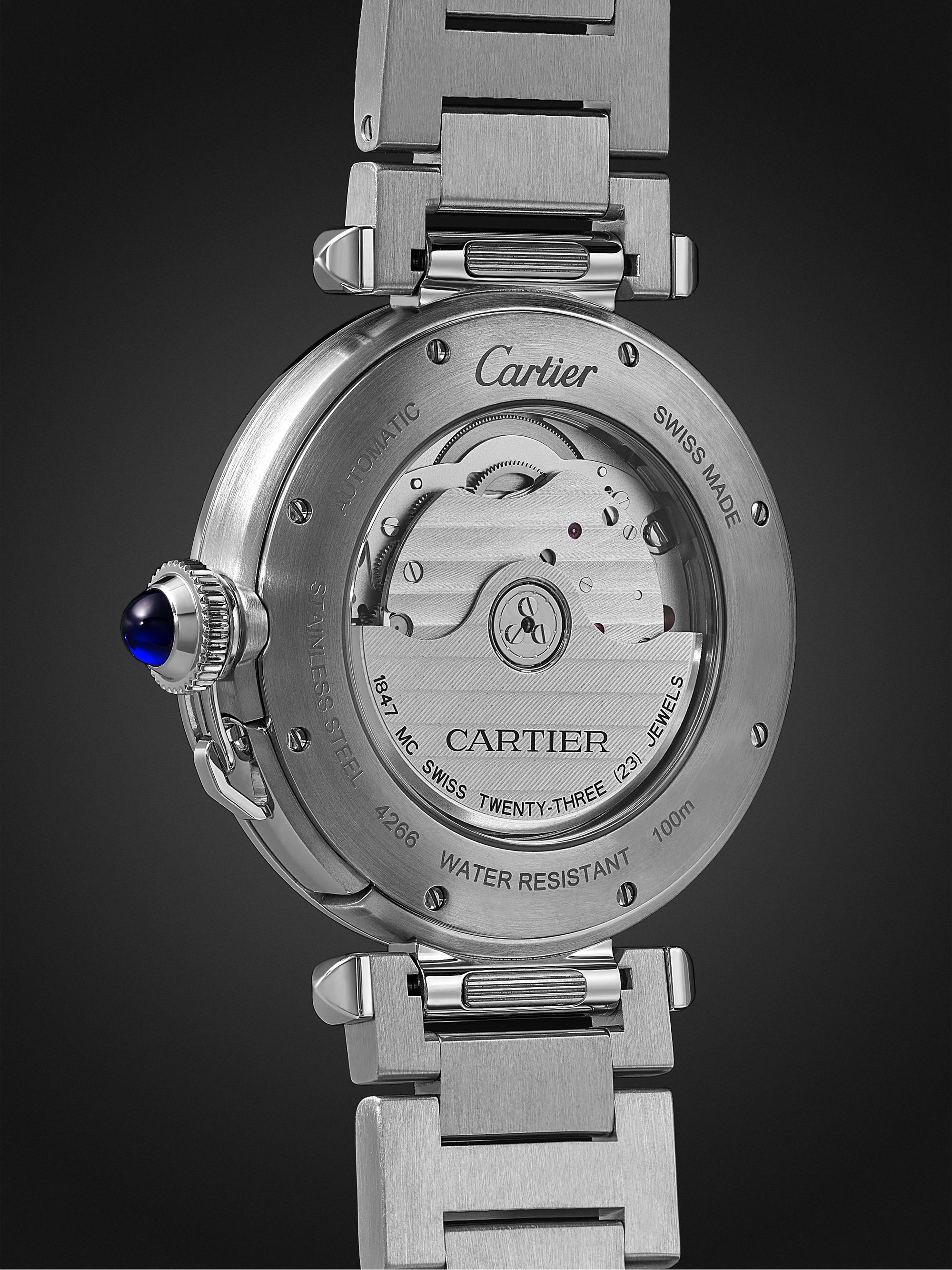 CARTIER Pasha de Cartier Automatic 41mm Stainless Steel and Alligator Watch, Ref. No. WSPA0026