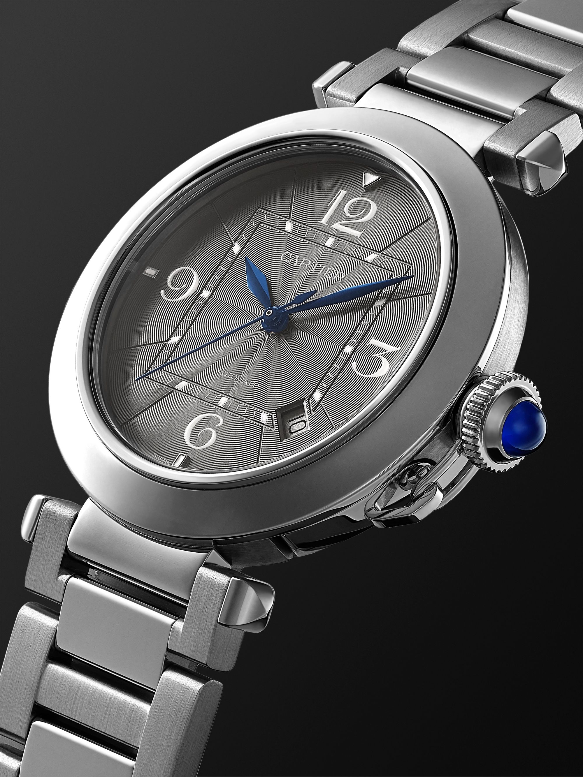 CARTIER Pasha de Cartier Automatic 41mm Stainless Steel and Alligator Watch, Ref. No. WSPA0026