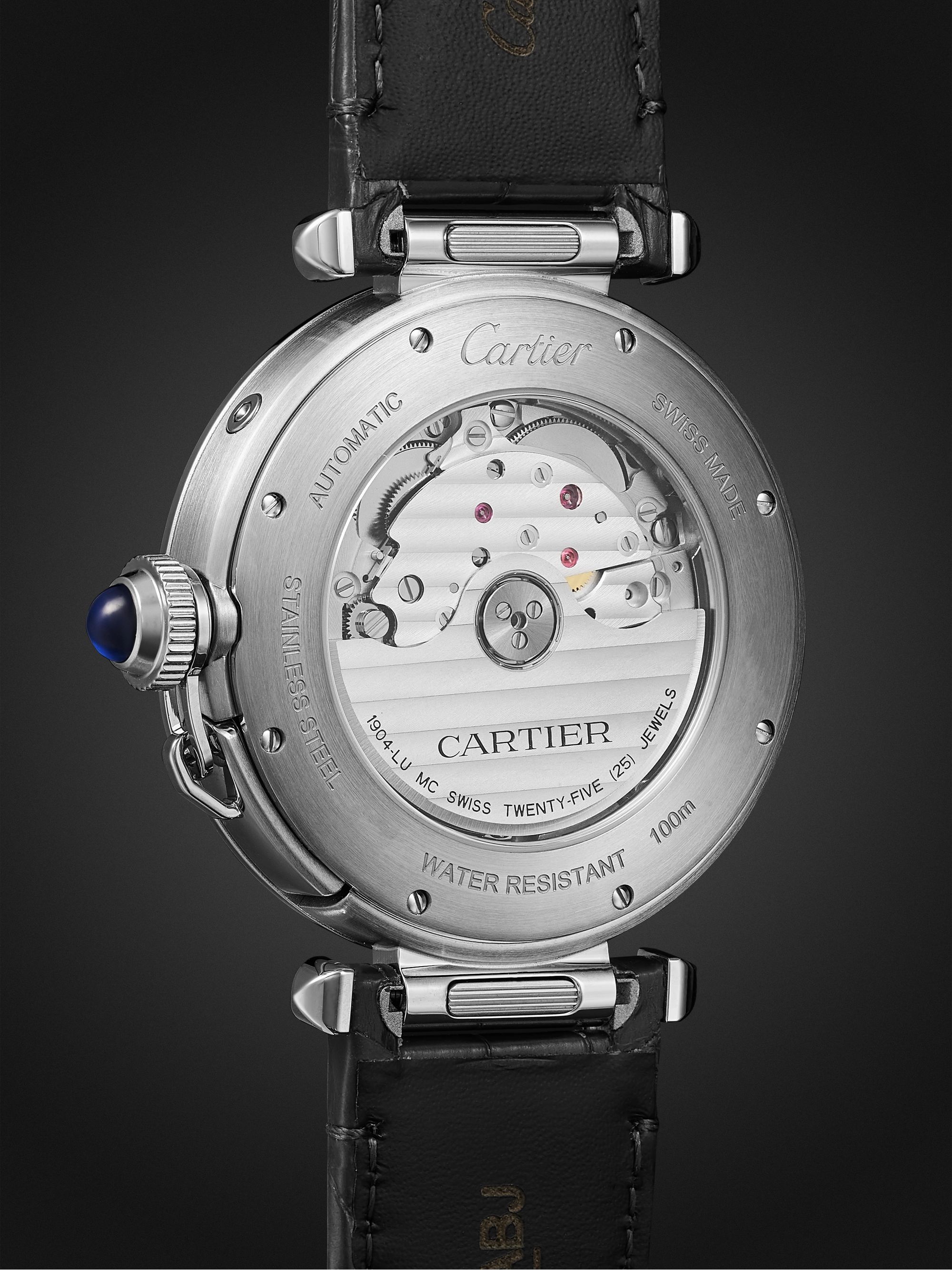 CARTIER Pasha de Cartier Automatic 41mm Stainless Steel and Alligator Watch, Ref. No. WSPA0030