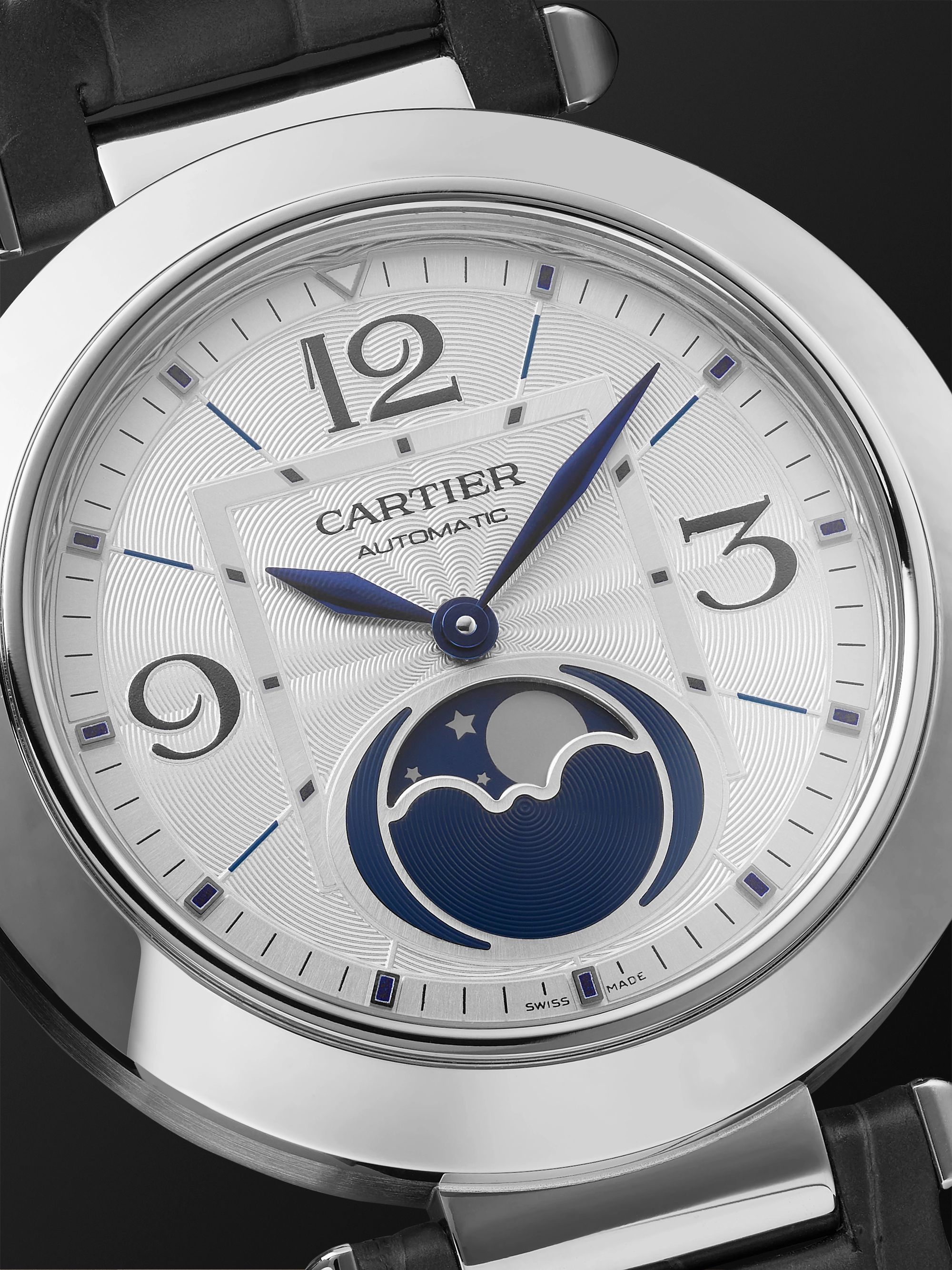 CARTIER Pasha de Cartier Automatic 41mm Stainless Steel and Alligator Watch, Ref. No. WSPA0030