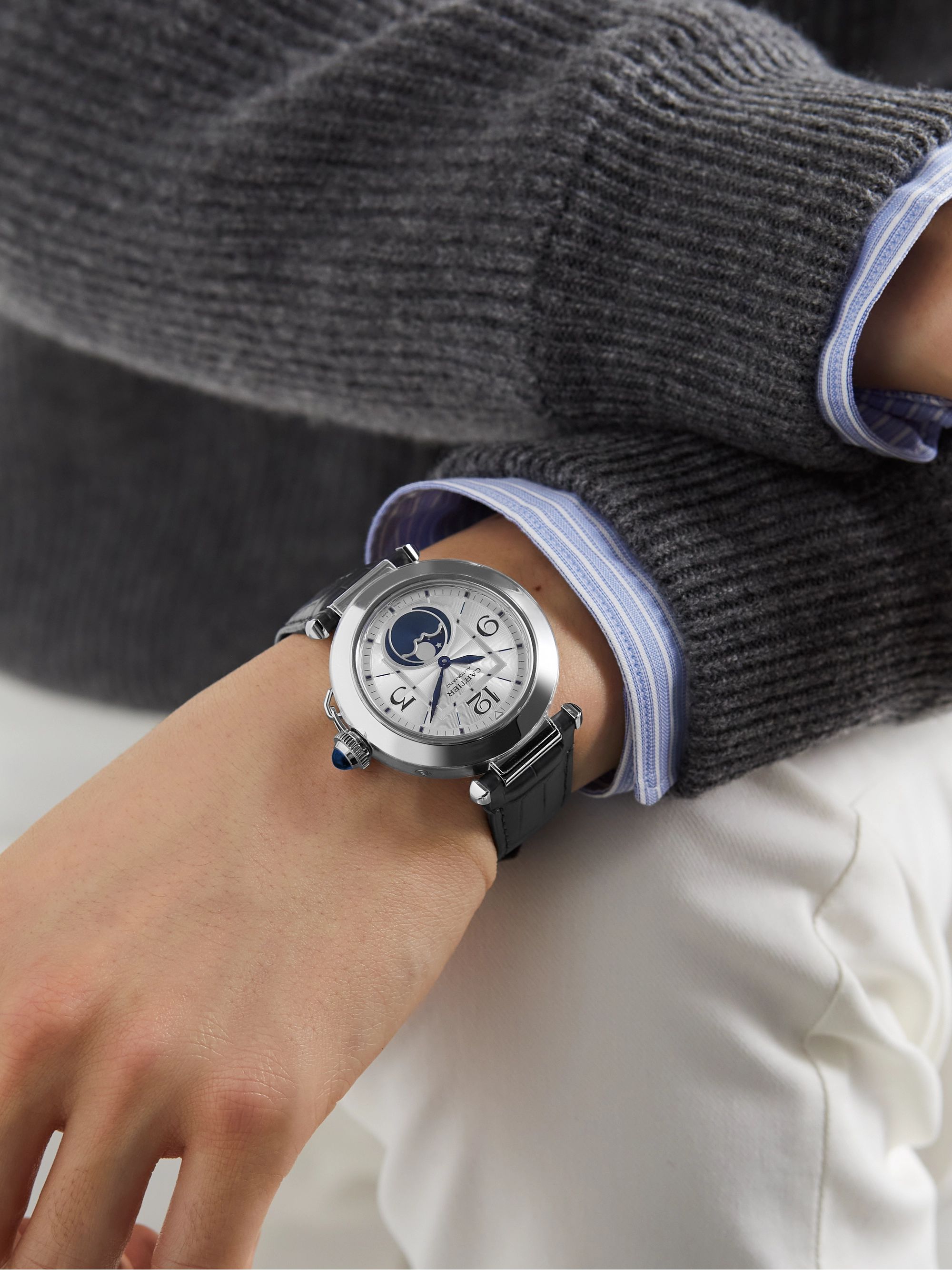 Orologio automatico 41 mm in acciaio inossidabile con cinturino in alligatore Pasha de Cartier N. rif. WSPA0030 CARTIER da uomo MR PORTER