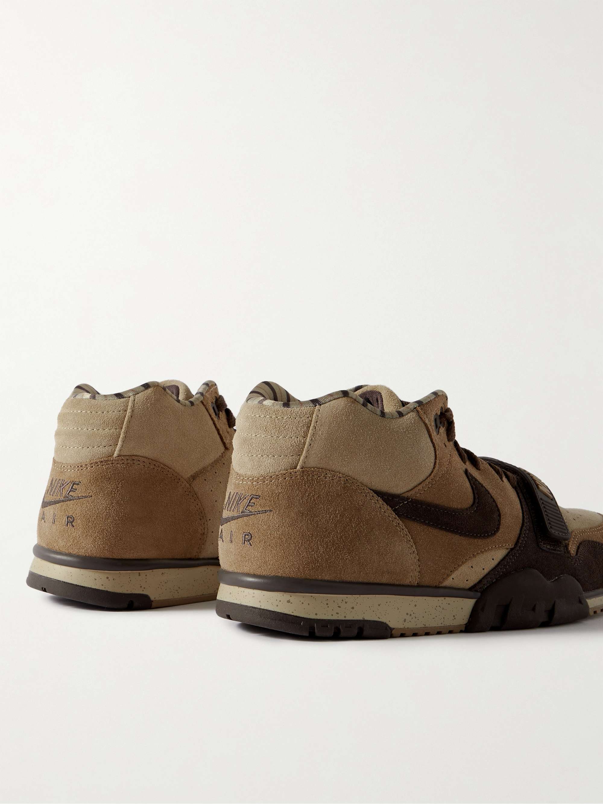 NIKE Air Trainer 1 Leather-Trimmed Suede Sneakers