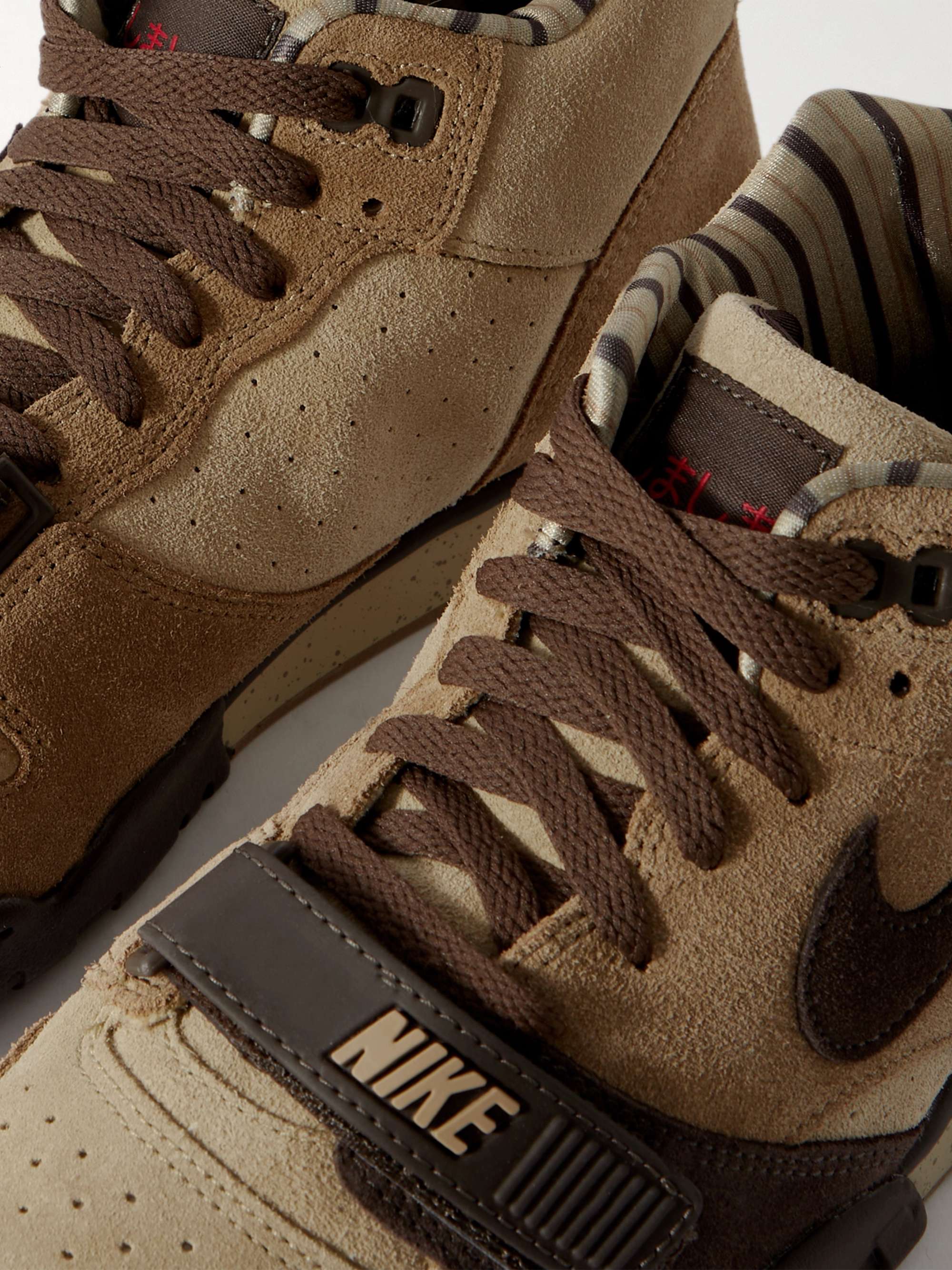 NIKE Air Trainer 1 Leather-Trimmed Suede Sneakers