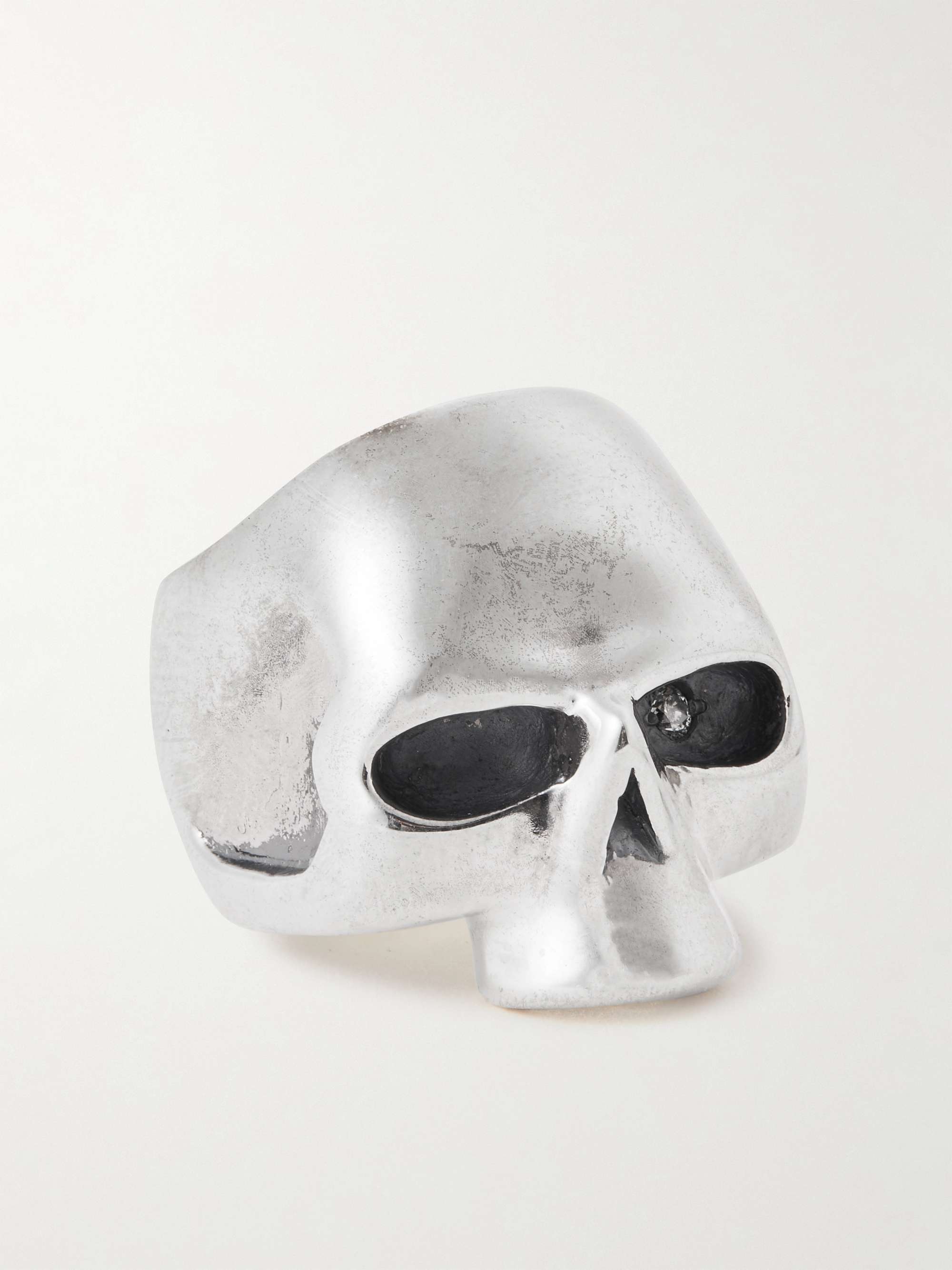 Revolution Skull Silver Diamond Ring