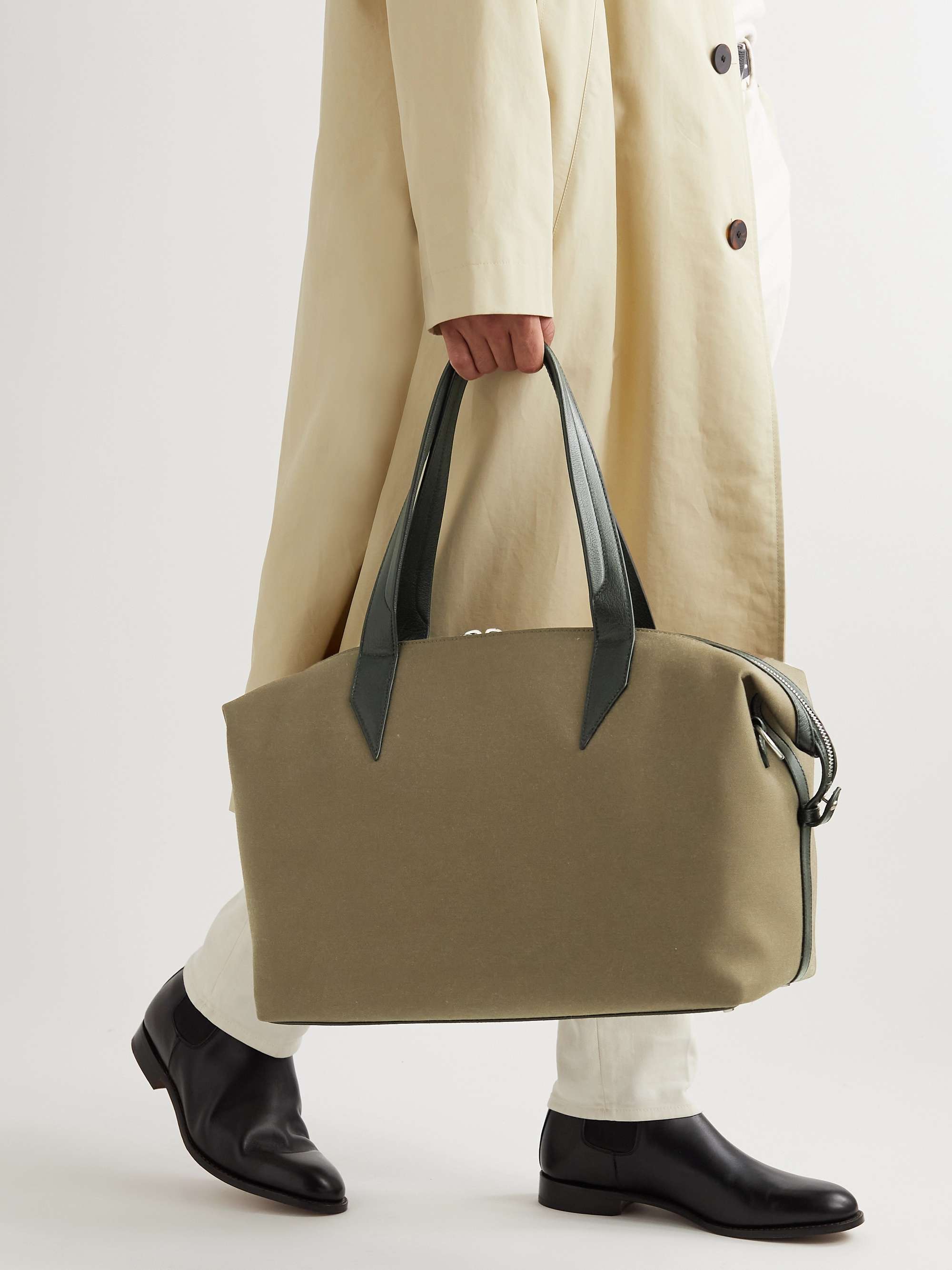 MÉTIER Nomad Leather-Trimmed Coated-Twill Weekend Bag
