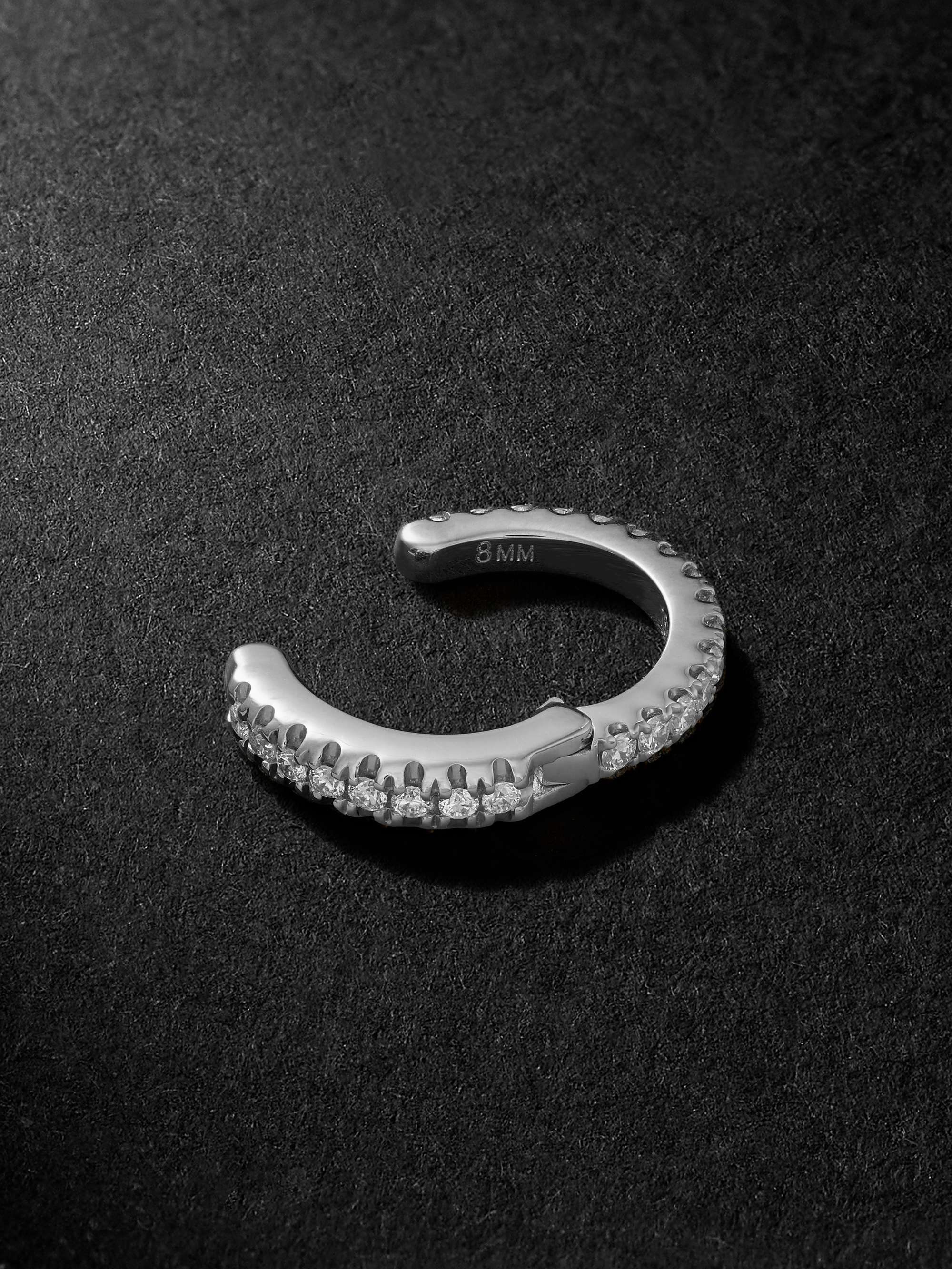 MARIA TASH Eternity 8mm White Gold Diamond Ear Cuff