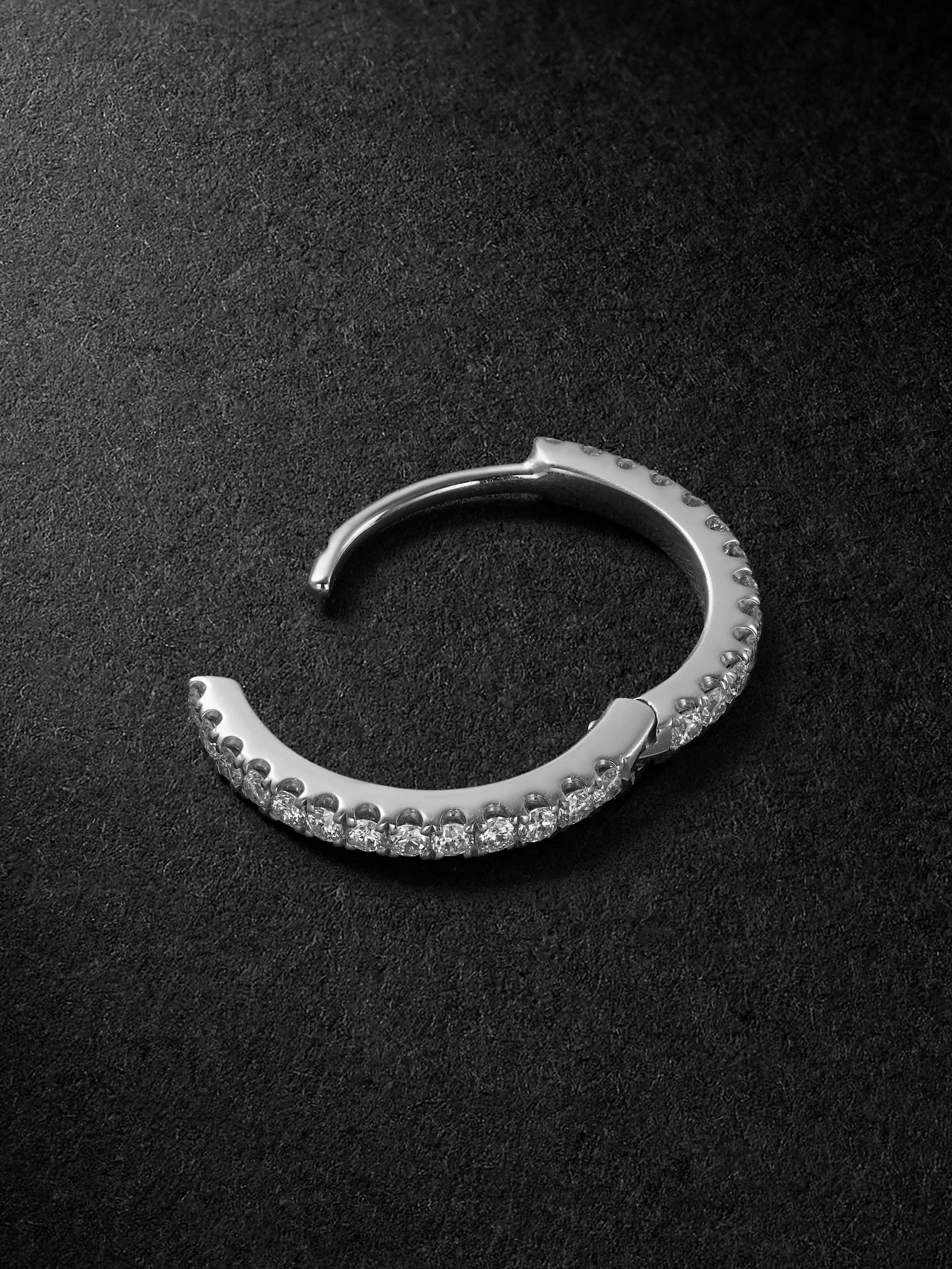 MARIA TASH Eternity 9.5mm White Gold Diamond Single Hoop Earring