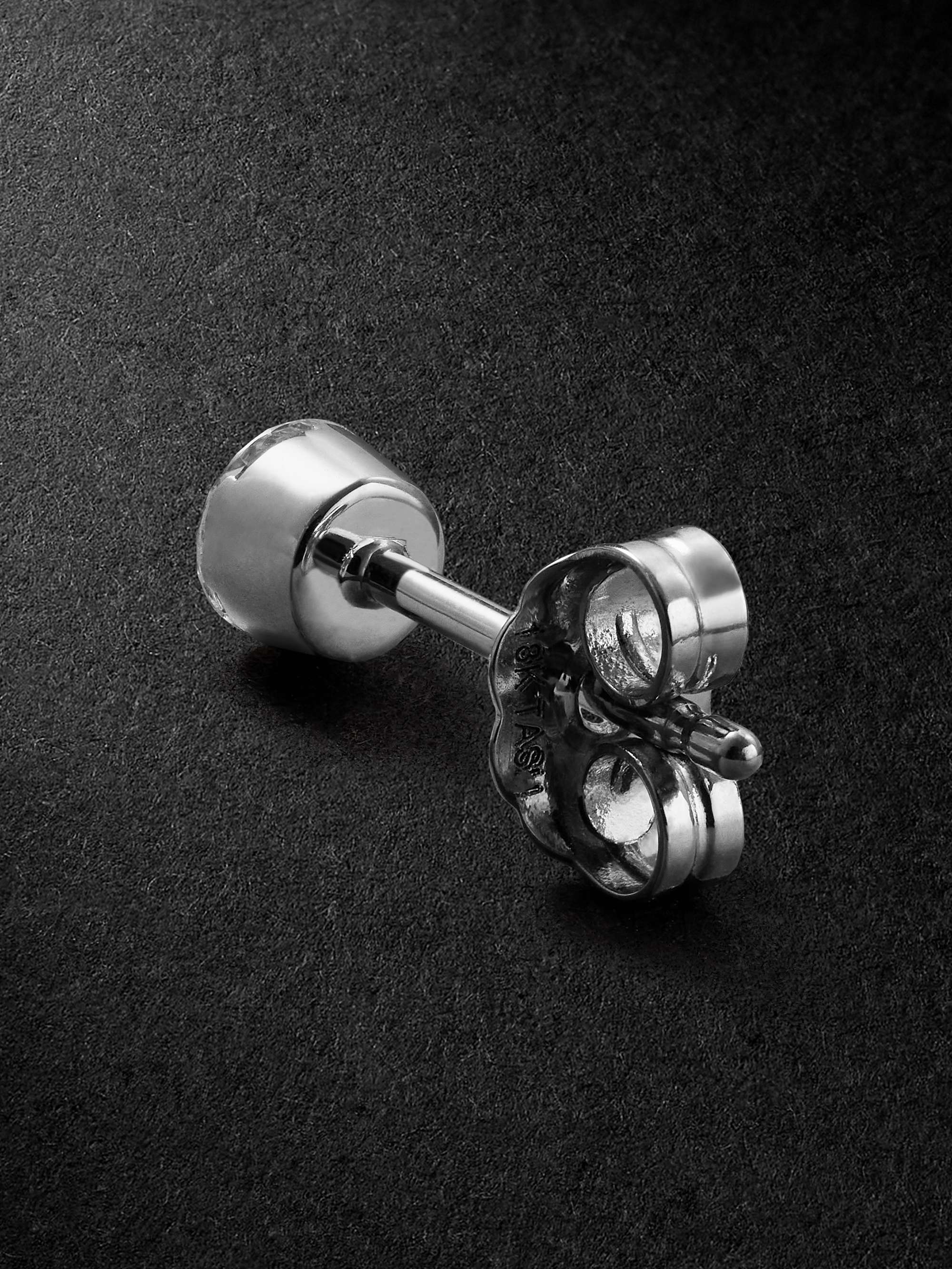 MARIA TASH Invisible 3.5mm White Gold Diamond Single Earring