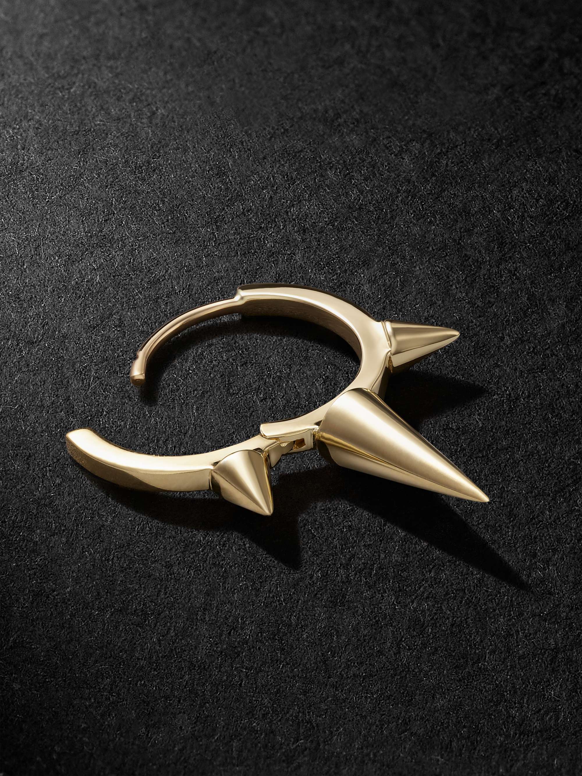 MARIA TASH Triple Long Spike Eternity 9.5mm Blackened Gold Diamond Single Earring