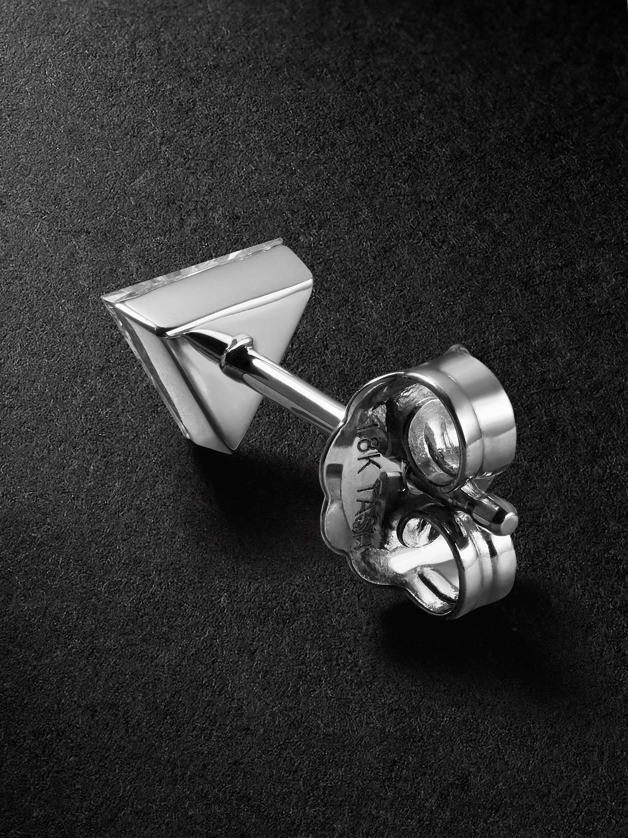 MARIA TASH Invisible Triangle 5mm White Gold Diamond Single Earring
