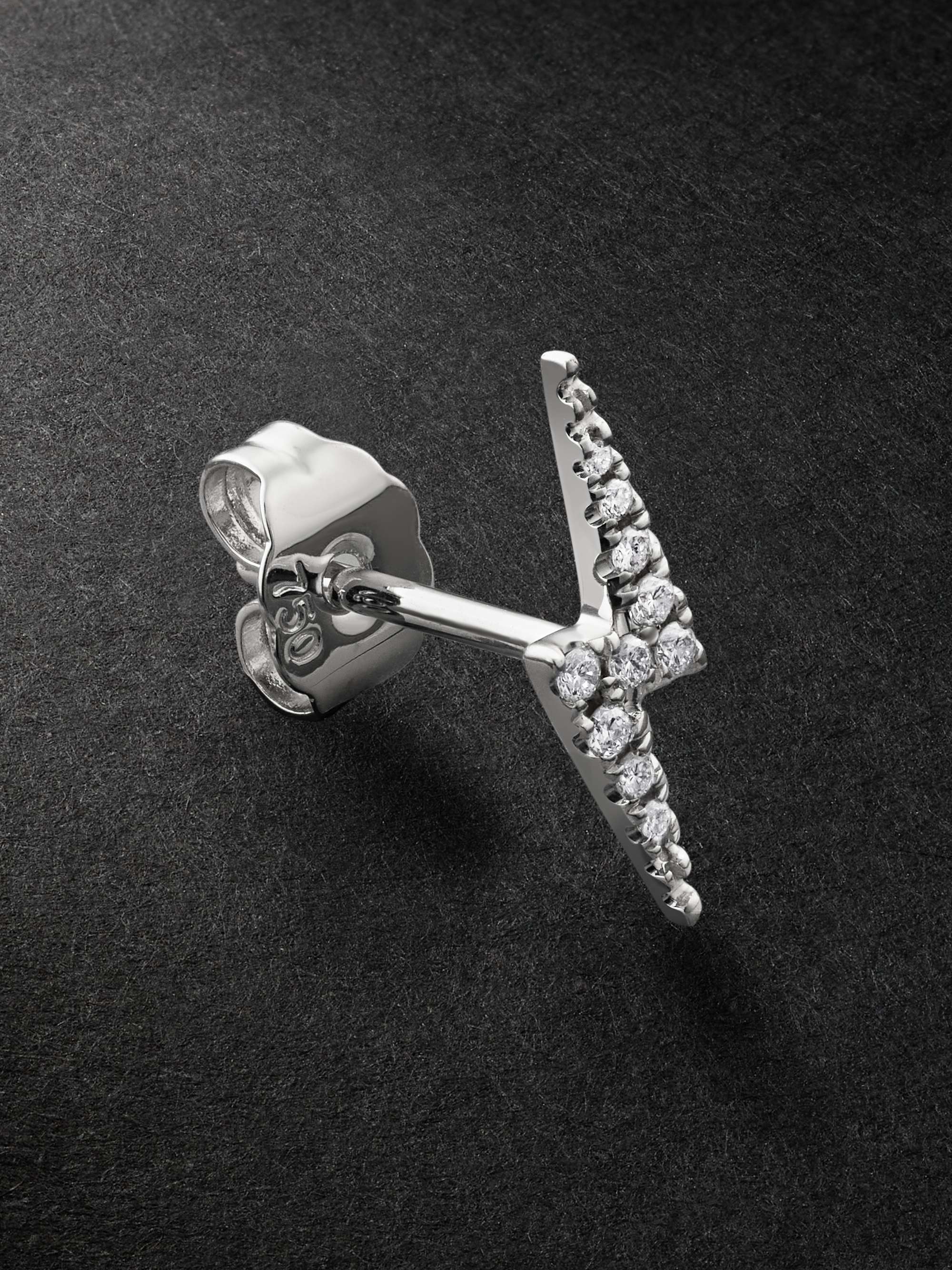 MARIA TASH Invisible 5mm White Gold Single Earring for Men | MR PORTER