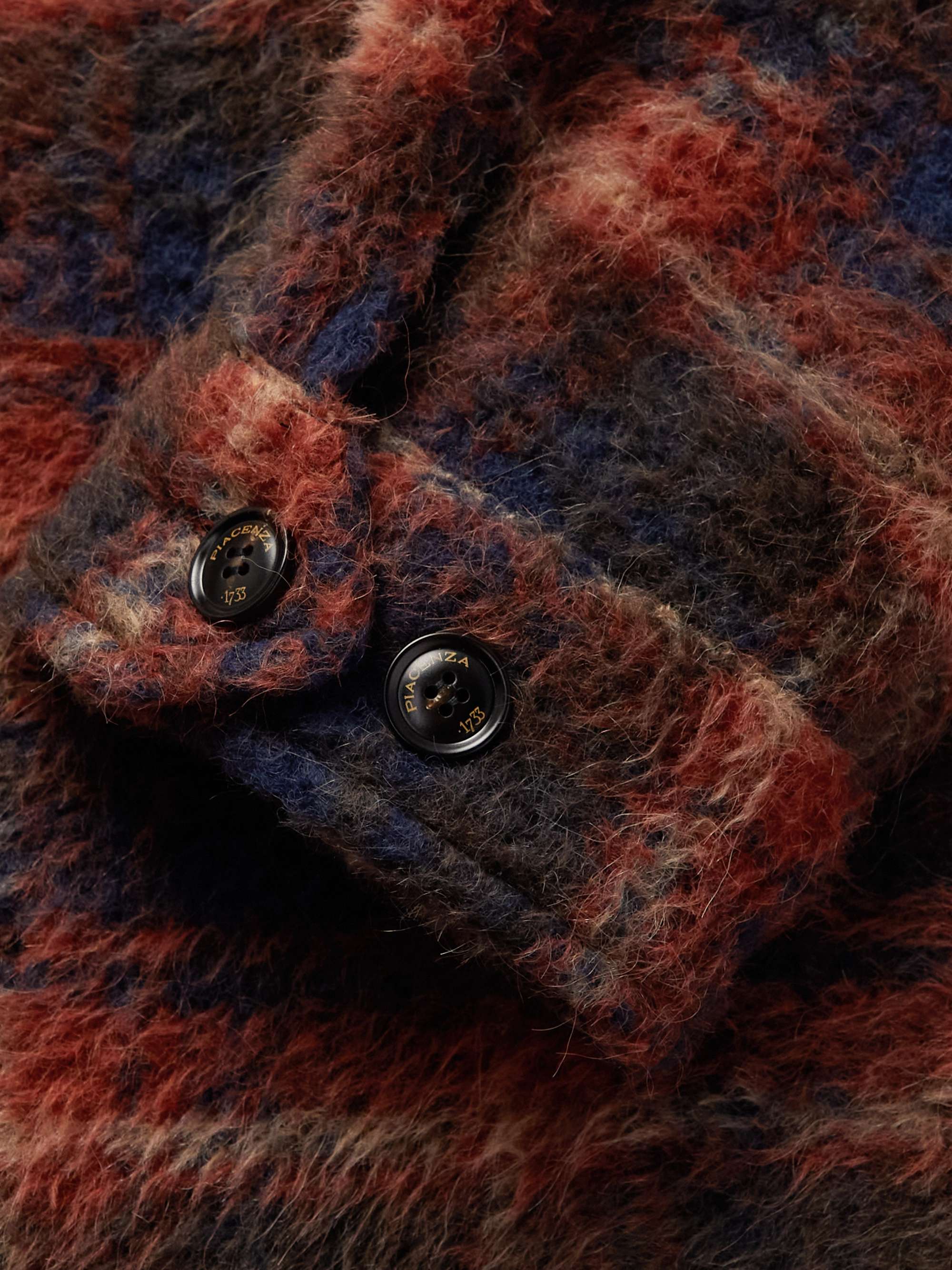 PIACENZA CASHMERE Checked Brushed Fleece Overshirt