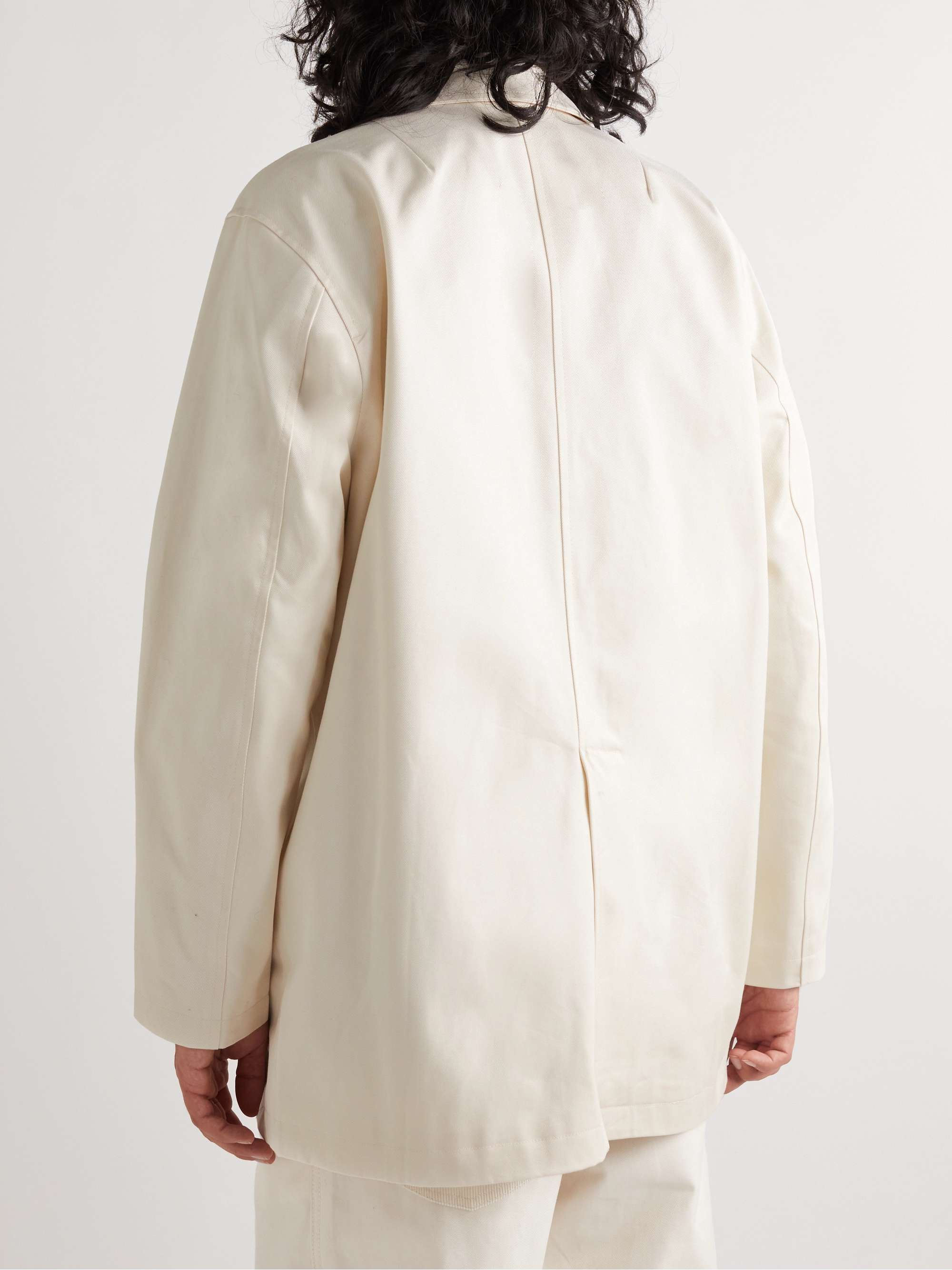 ADISH Wool-Trimmed Cotton-Twill Overcoat