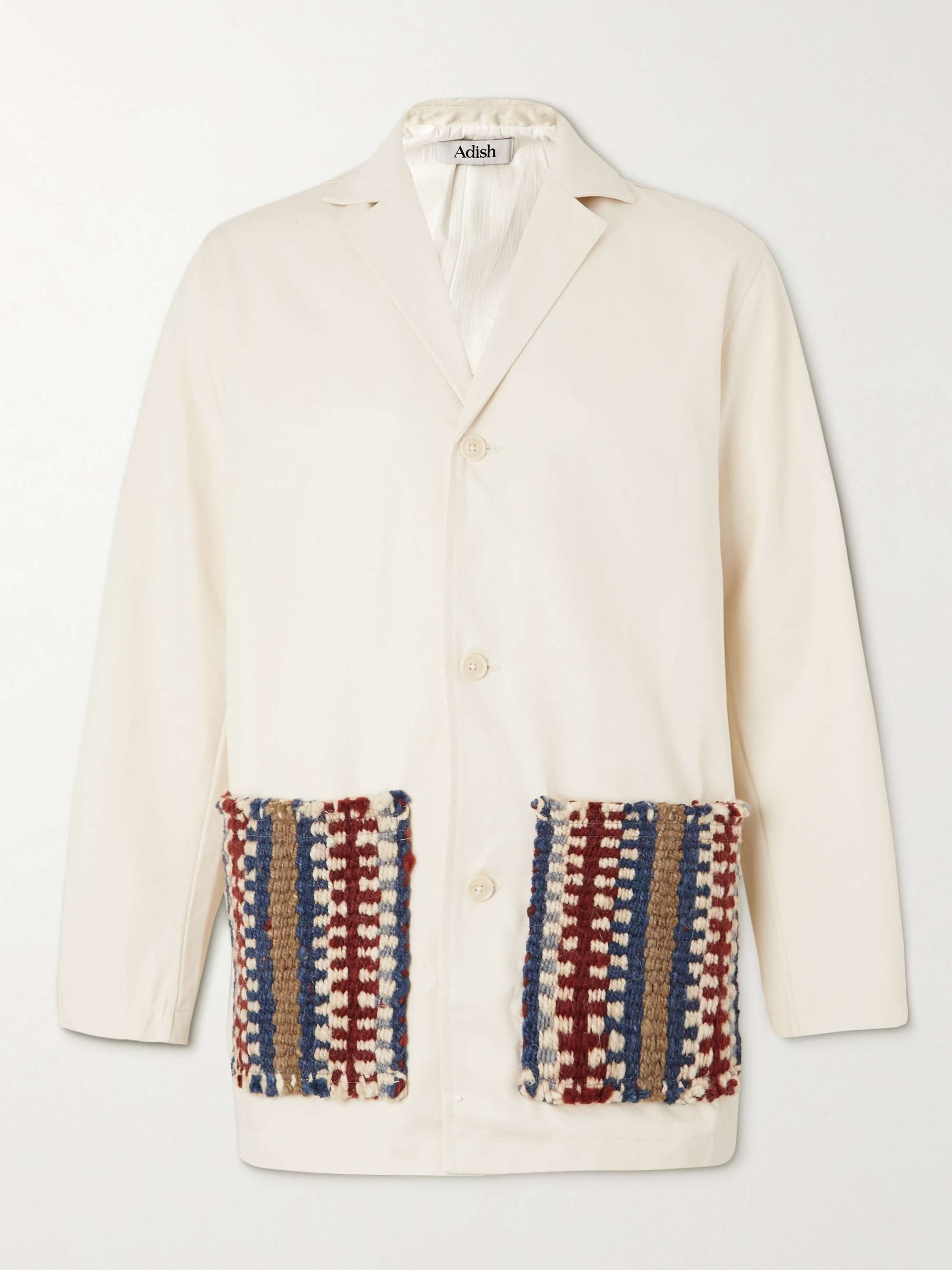 ADISH Wool-Trimmed Cotton-Twill Overcoat