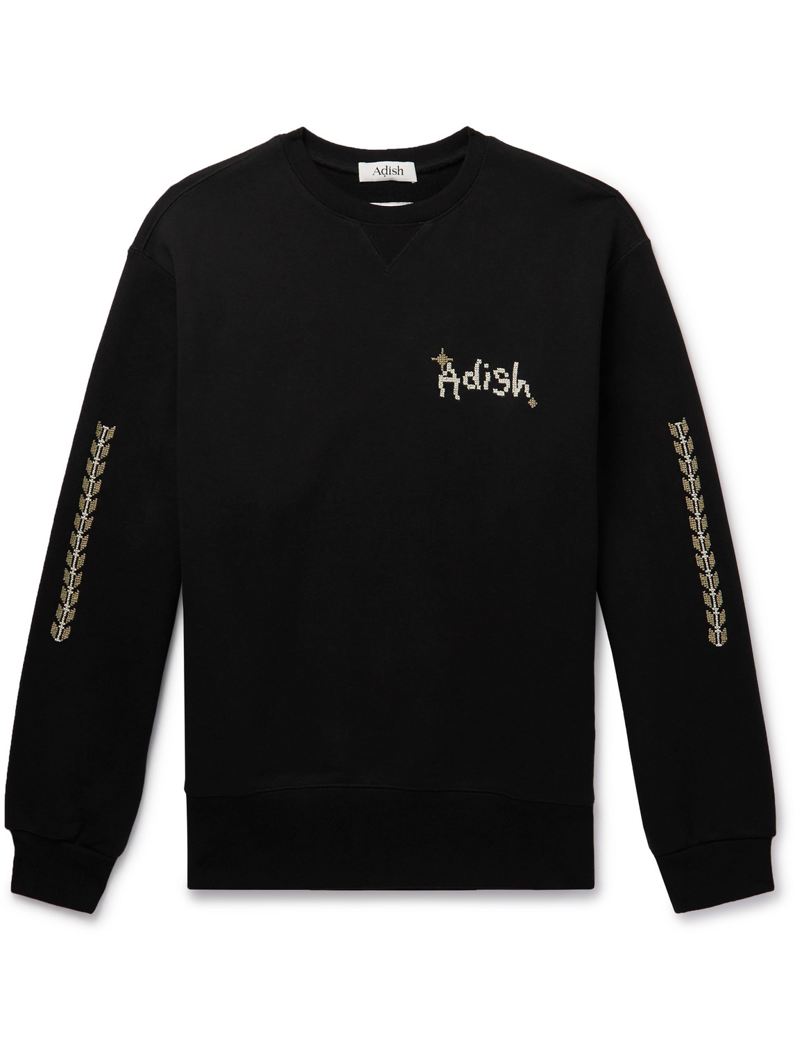 Adish Logo-embroidered Cotton-jersey Sweatshirt In Black