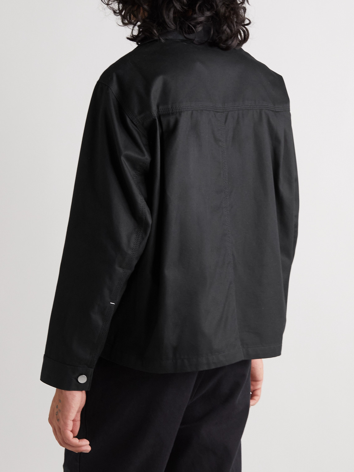  Adish - Qarnabeet Embroidered Cotton-canvas Chore Jacket - Men - Black - M 