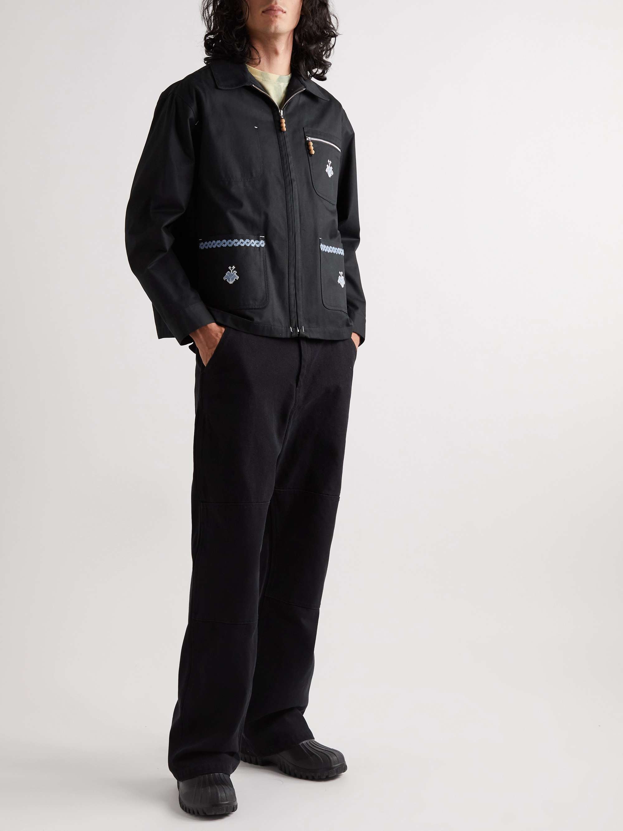 ADISH Qarnabeet Embroidered Cotton-Canvas Chore Jacket